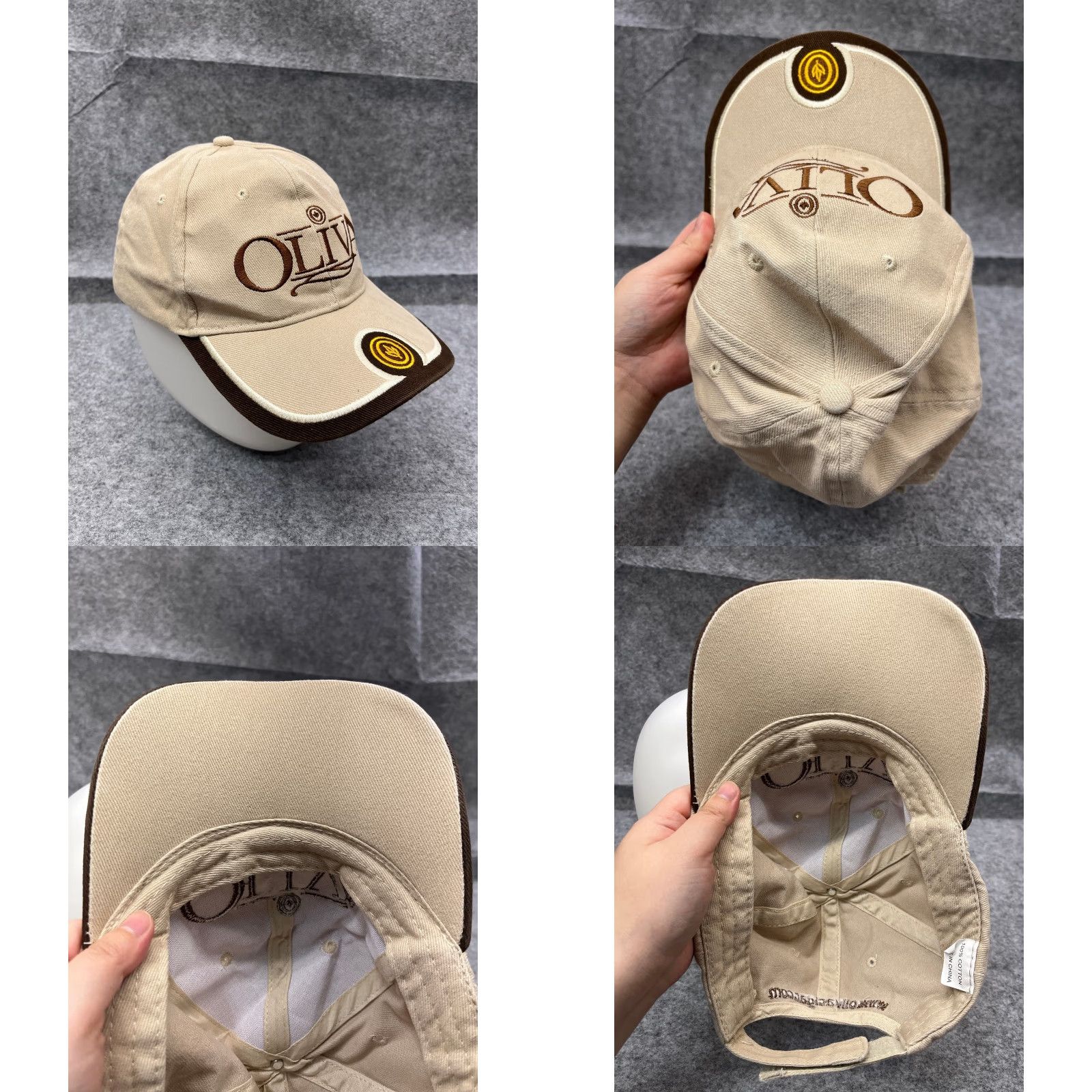 Vintage Oliva Cigars Baseball Cap Hat Strap Back Adult One Size Beige 100% Cotton Embroidered Size ONE SIZE - 8 Thumbnail