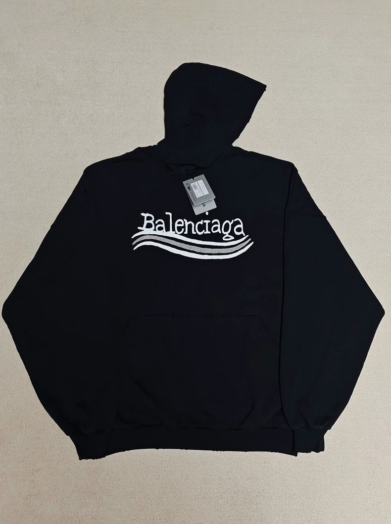Balenciaga Balenciaga 23fw Coke hand-painted wave hooded sweater-2506 Size US M / EU 48-50 / 2 - 1 Thumbnail