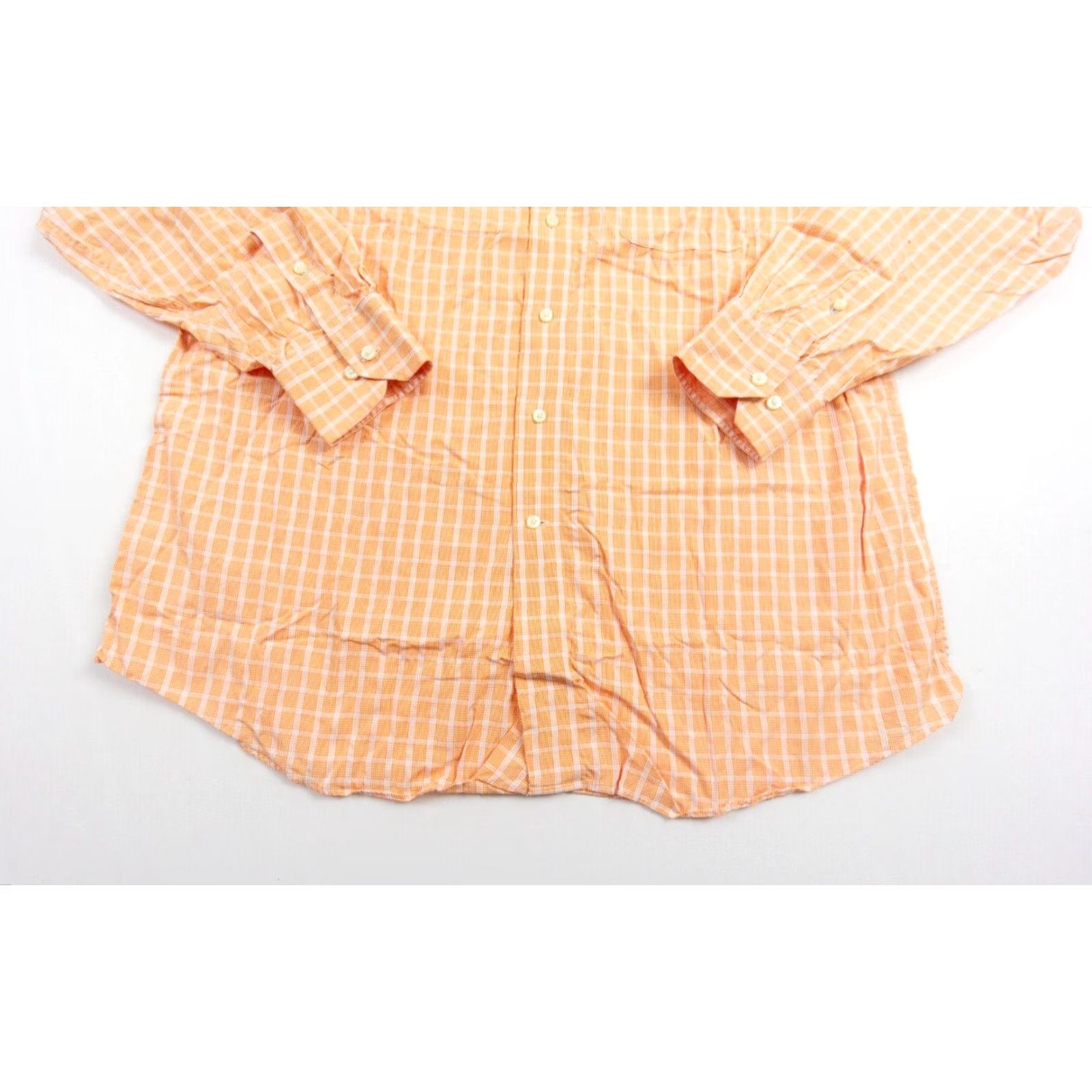 Tommy Bahama VINTAGE Tommy Bahama Shirt Mens 16.5 34-35 Orange Check Long Sleeve Cotton Button-Up Shirt Mens Size US L / EU 52-54 / 3 - 3 Thumbnail