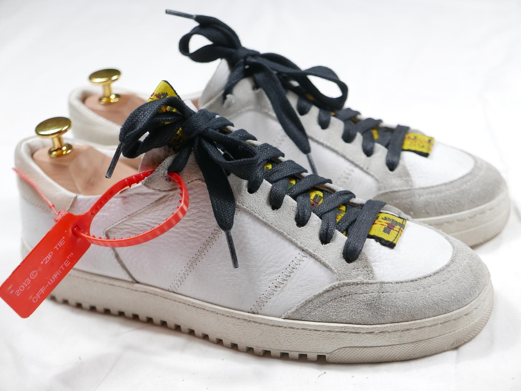 image of Off White Off-White Sneakers Industrial Belt White Leather 40 Eu 7 Us, Men's