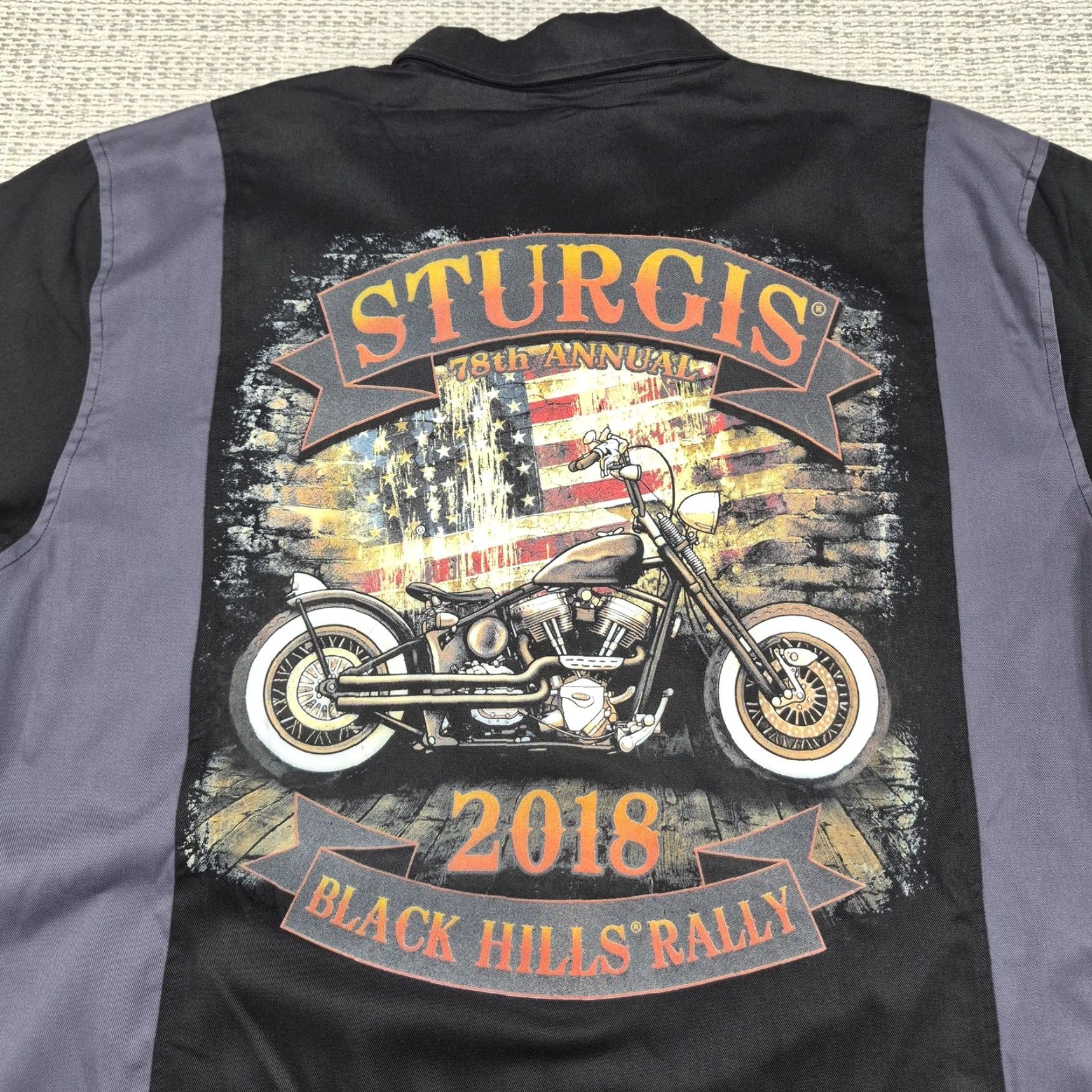 Vintage Biker Sturgis Shirt Mens 2XL Button Up Short Sleeve Motorcycle 2018 Size US XXL / EU 58 / 5 - 2 Thumbnail