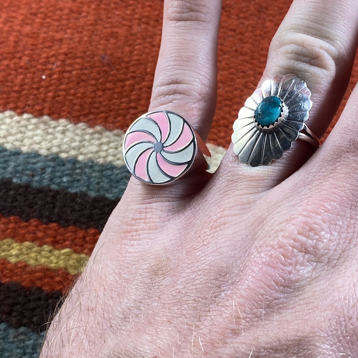 Japanese Brand × Kapital × Vintage Vtg Y2K Sterling Silver Chunky Swirl Signet Candy Ring Cyber Size ONE SIZE - 11 Thumbnail