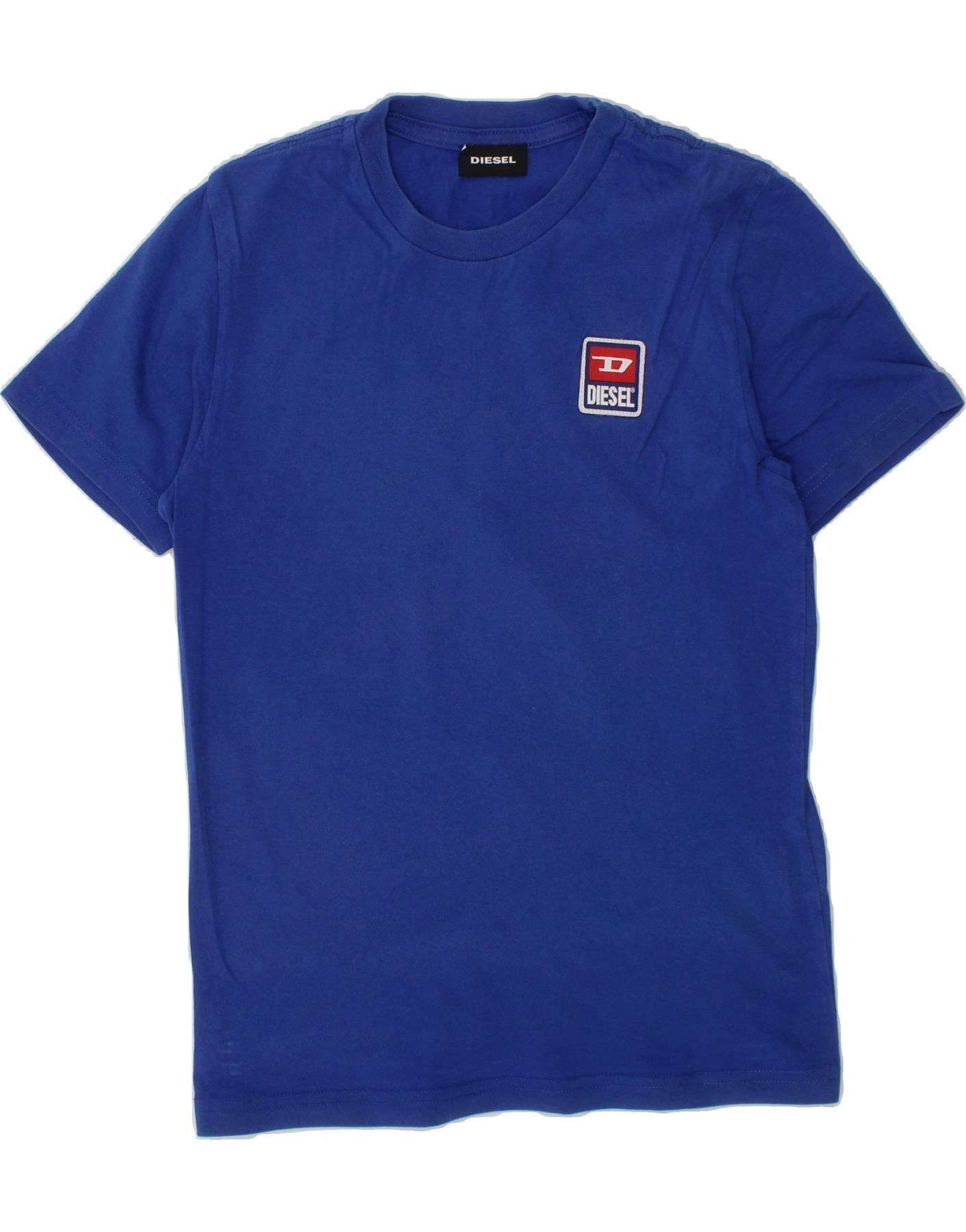 Diesel Boys T-Shirt Top 7-8 Years Blue Cotton Size S / US 4 / IT 40 - 1 Thumbnail
