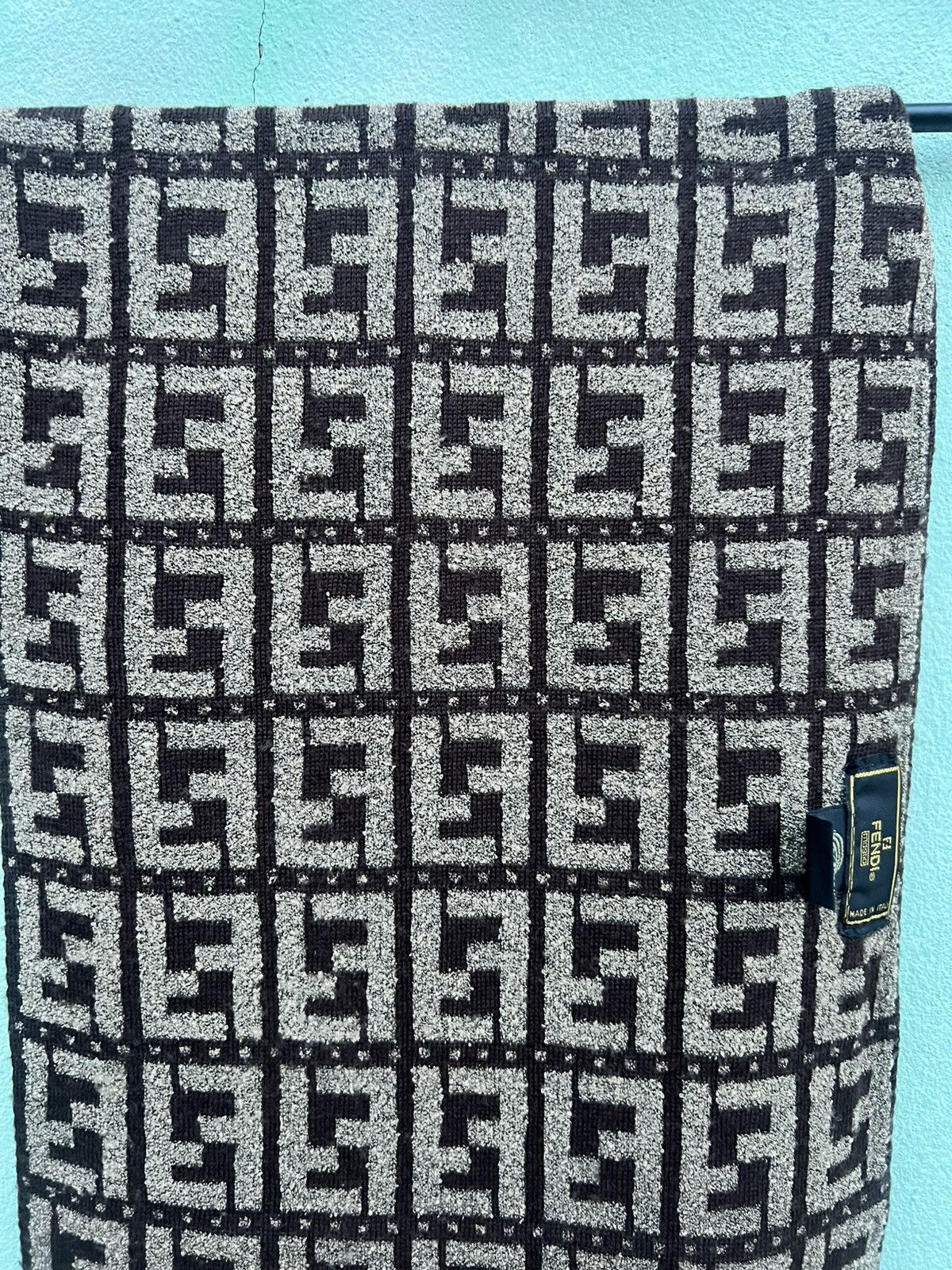 Fendi FENDI Zucca Monogram Wool Scarf Brown Vintage Size ONE SIZE - 11 Thumbnail