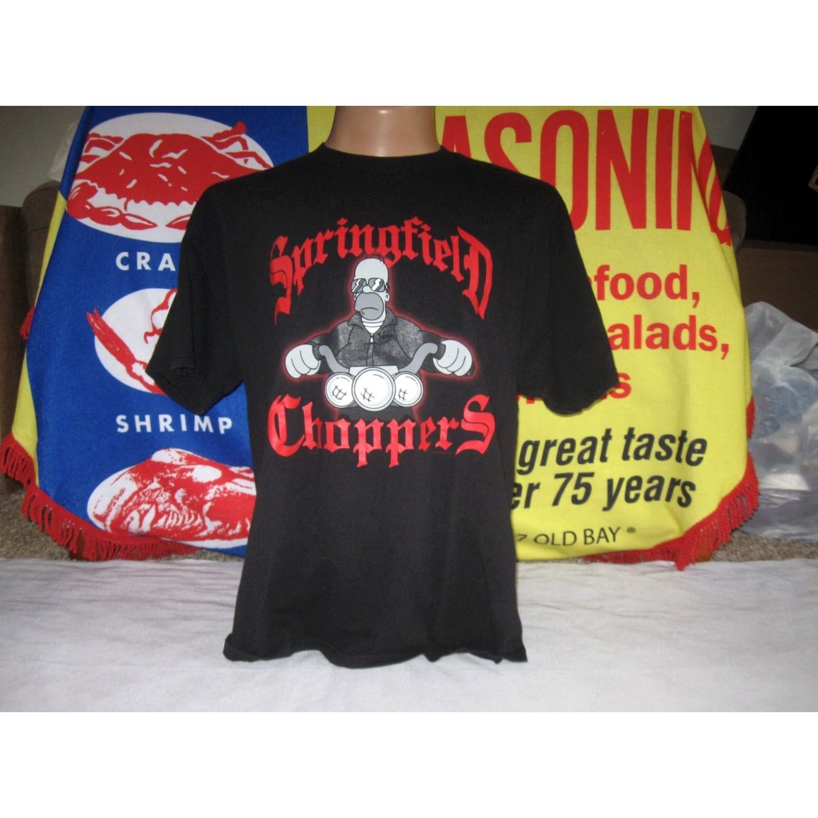 Delta SPRINGFIELD CHOPPERS T Shirt Men's 2XL Springfield Choppers 2004 The Simpsons Delta Pro Weight Cotton Black Vintage Logo Mens Size US XXL / EU 58 / 5 - 2 Thumbnail