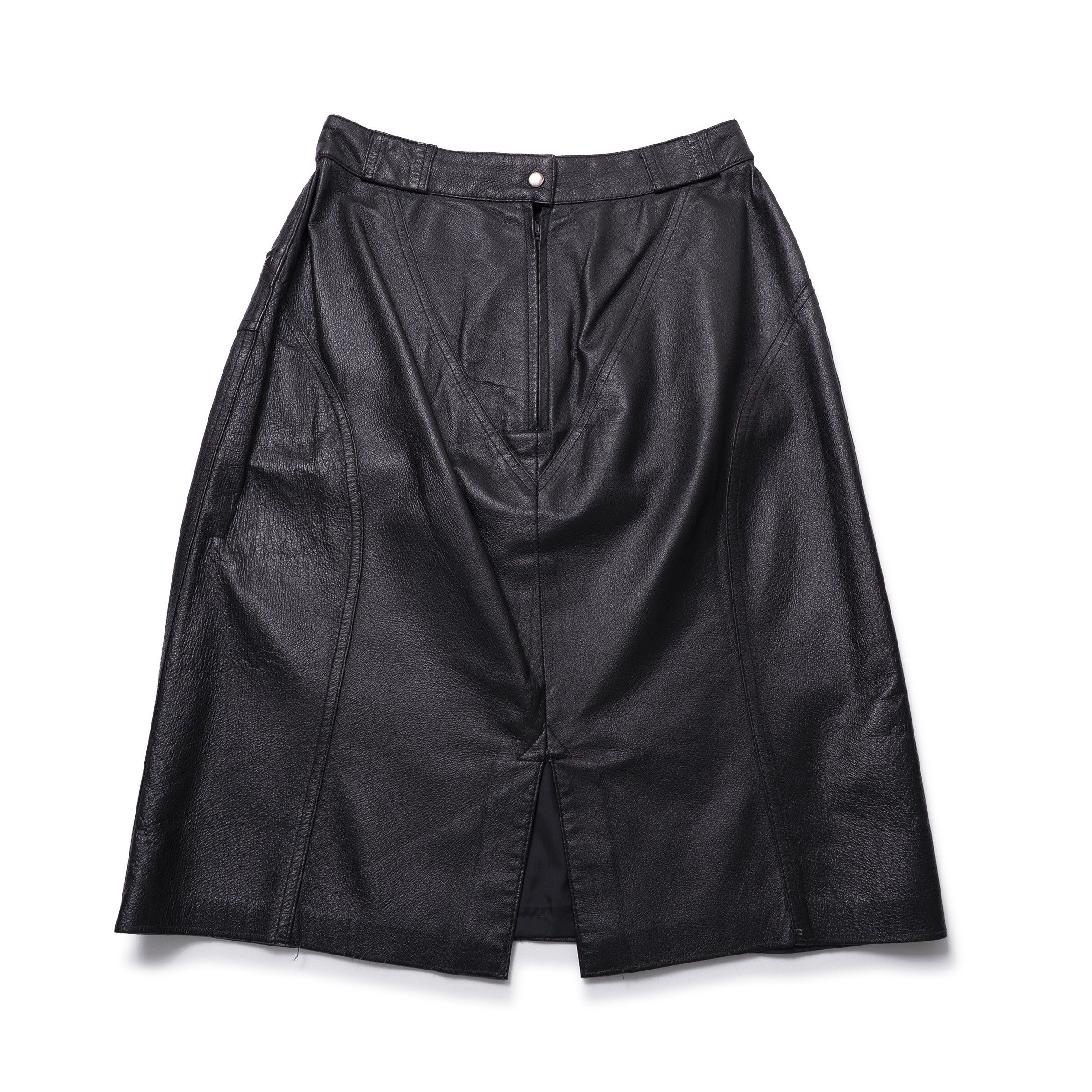 Other Vintage Leather Skirt Size 27" / US 4 / IT 40 - 3 Thumbnail