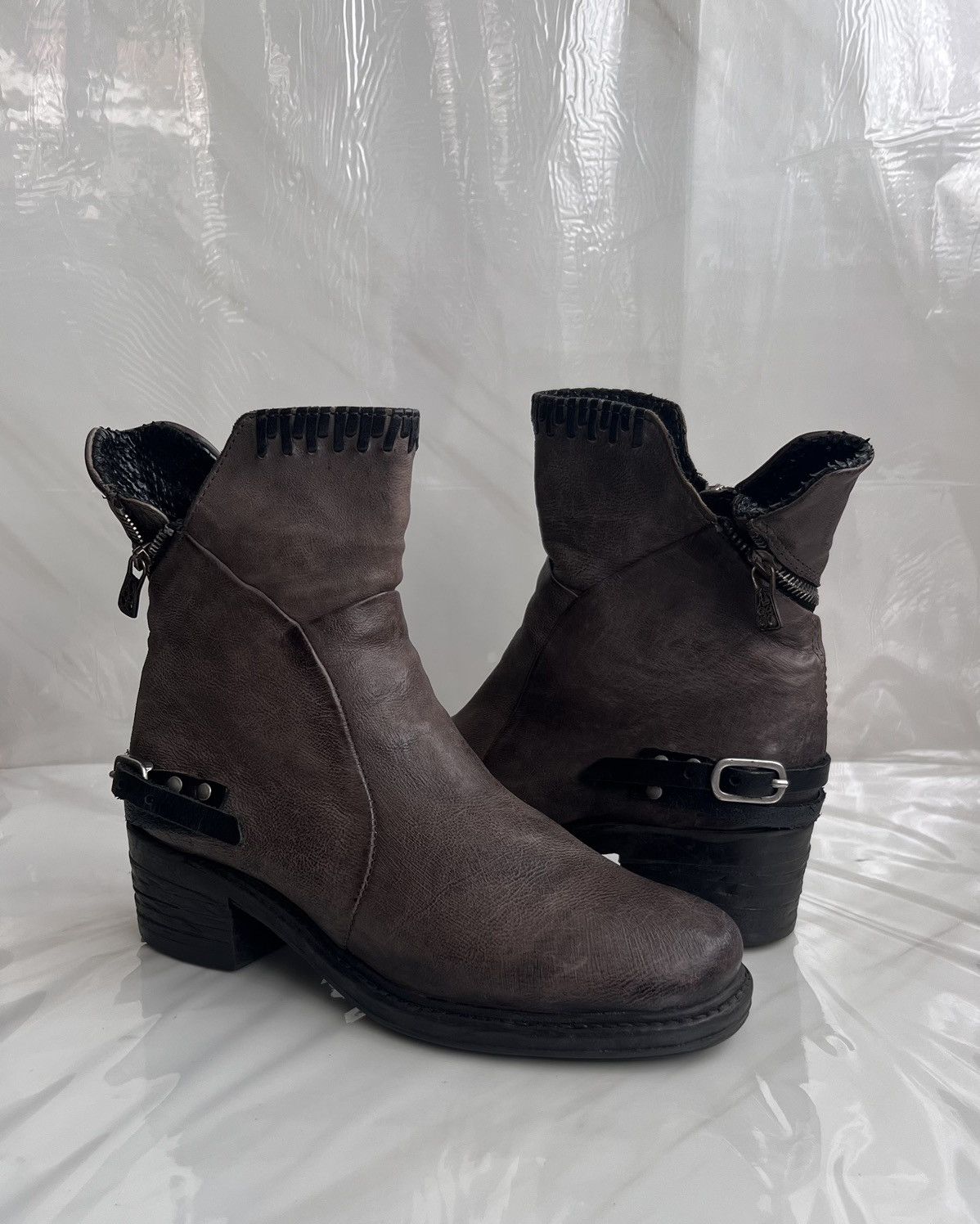 A.S.98 As 98 Airstep Zipper Boho Biker Gray distressed boot Size US 8 / IT 38 - 13 Thumbnail