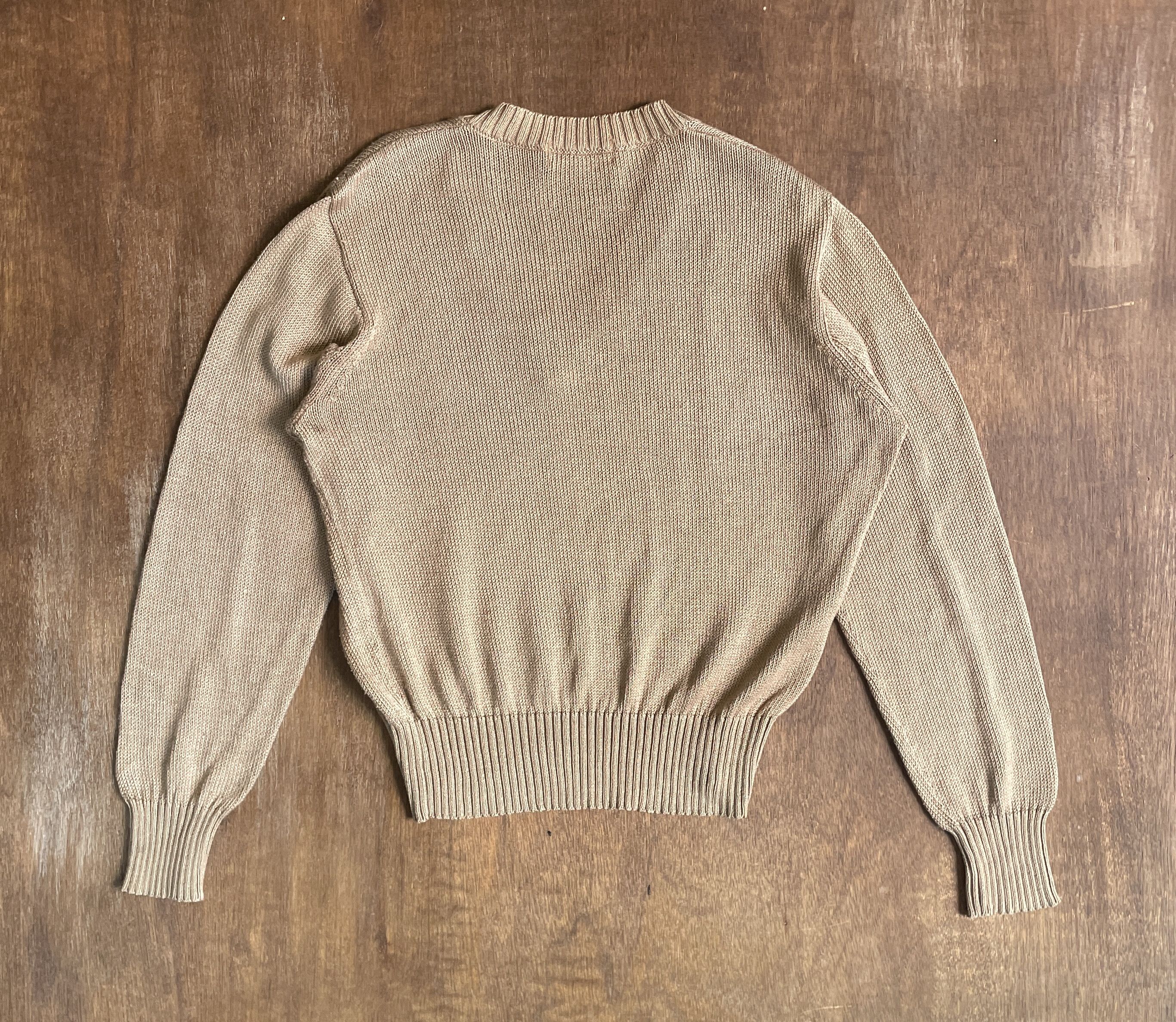 Issey Miyake ISSEY MIYAKE Knit Jumper - Sand/Beige V-Neck SweaterE Size M / US 6-8 / IT 42-44 - 6 Thumbnail