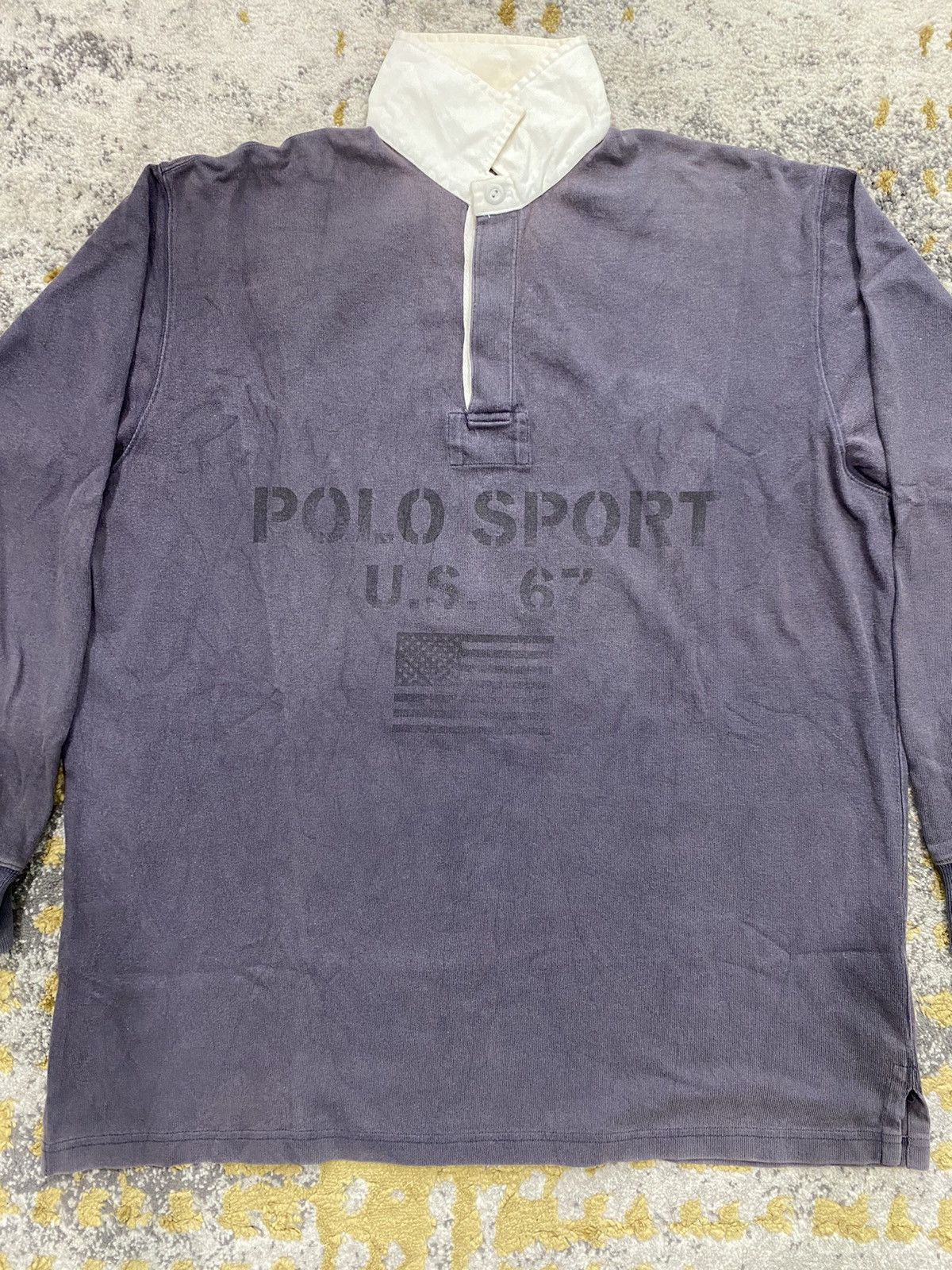 Polo Ralph Lauren VINTAGE POLO SPORT U.S 67 BIG LOGO RUGBY SHIRT HIP HOP Size US L / EU 52-54 / 3 - 3 Thumbnail