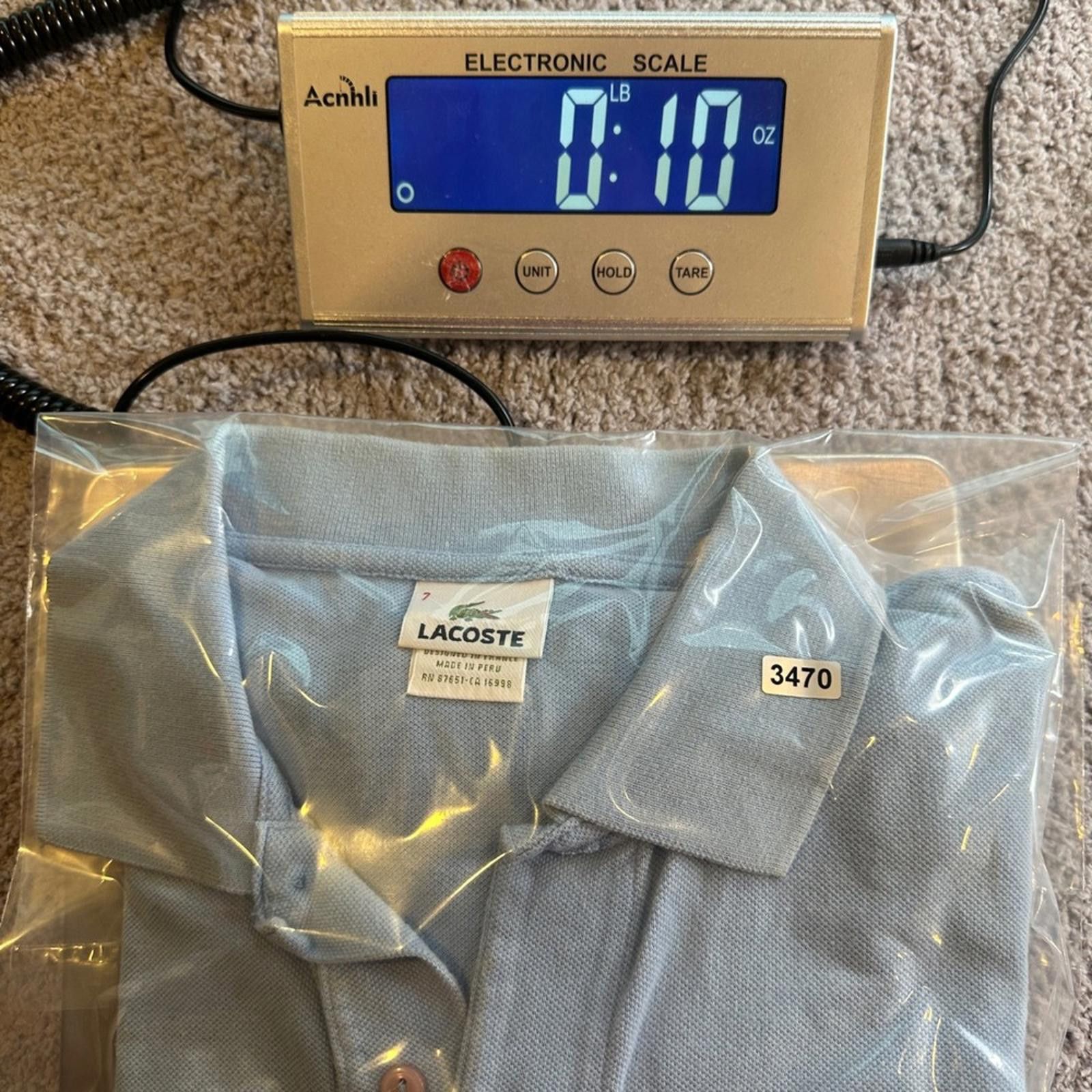 Lacoste Lacoste Mens Polo Shirt 7 (XXL)Made in Peru Light Blue Size US XXL / EU 58 / 5 - 8 Thumbnail