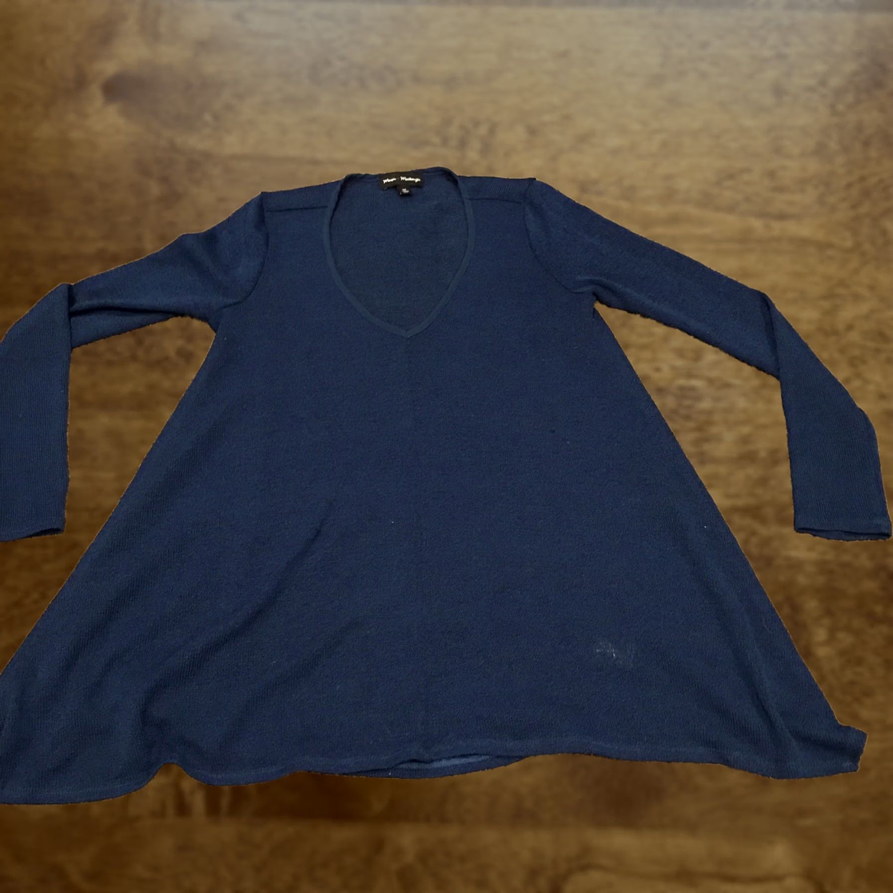 Vintage Mason + Mackenzie Blouse Lightweight Womens Size M Navy Blue Polyester Sweater Style Size M / US 6-8 / IT 42-44 - 1 Thumbnail