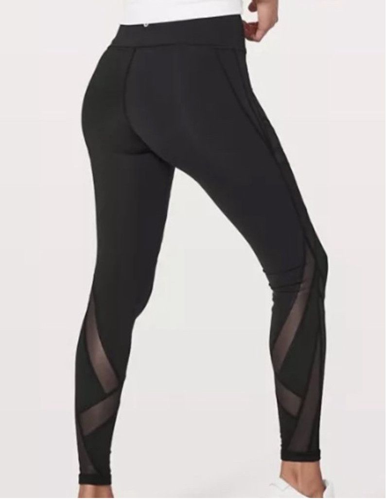 Lululemon LULULEMON WUNDER UNDER HIGH RISE TIGHT 28”MESH BLACK SIZE 10 Size 32" / US 10 / IT 46 - 8 Thumbnail