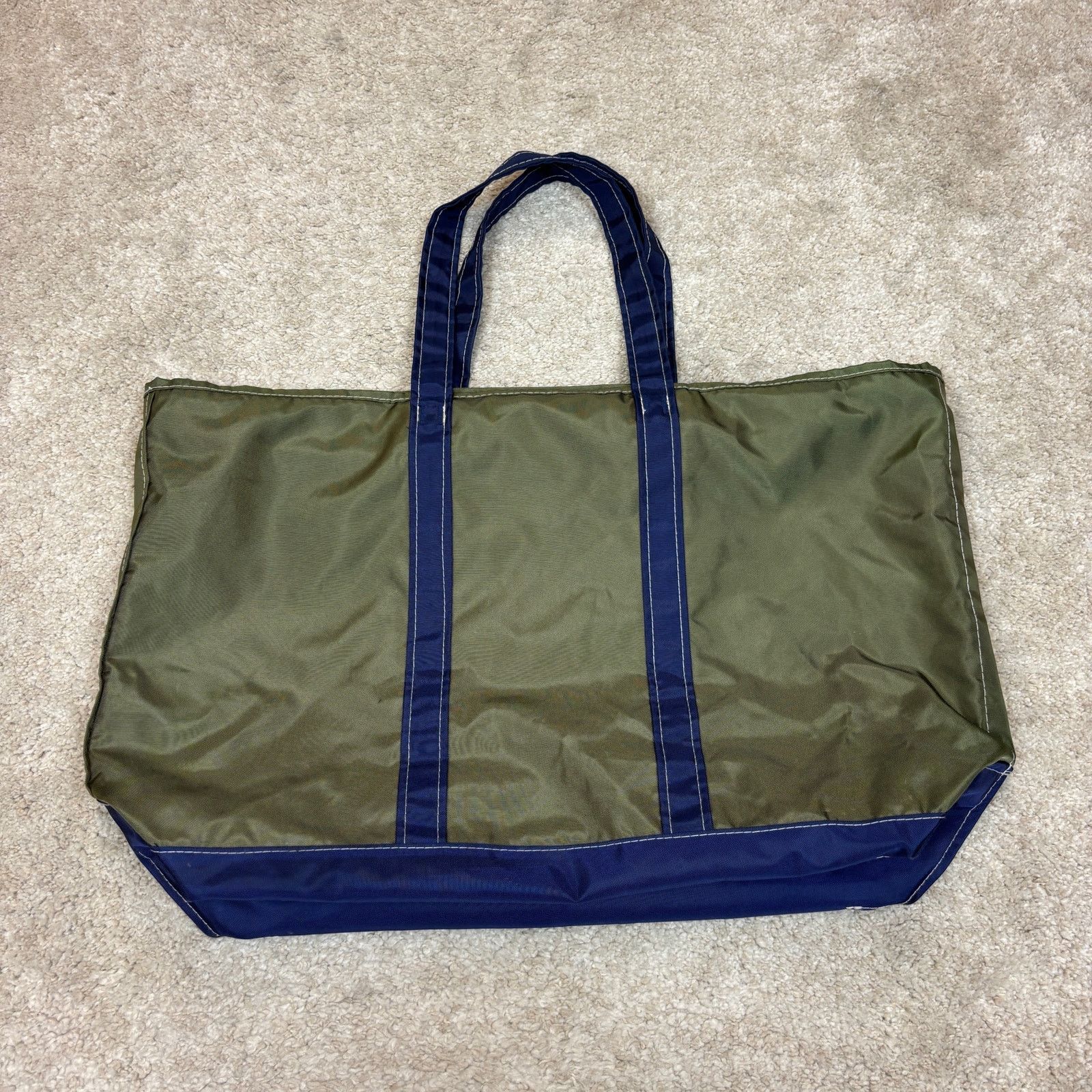 L.L. Bean LL Bean Nylon Boat and Tote Bag Navy Green Rare 23x15" Size ONE SIZE - 3 Thumbnail