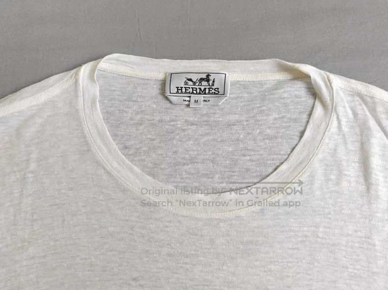 Hermes Hermes Short Sleeve T-Shirt, 100% Linen Fabric, White Colo Size US M / EU 48-50 / 2 - 3 Thumbnail