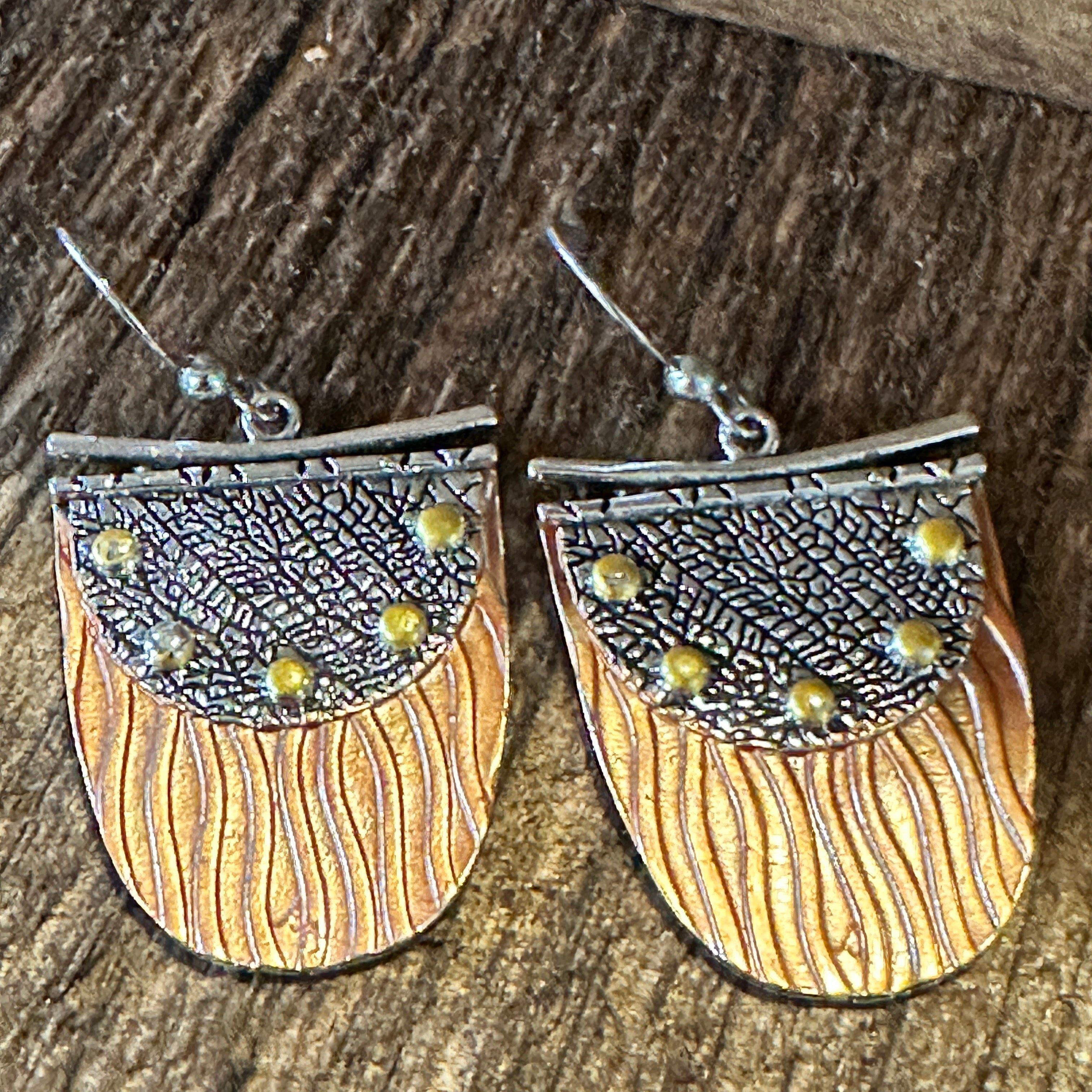 Other Handcrafted Bohemian Copper Dangle Earrings, Retro Ethnic St Size ONE SIZE - 6 Thumbnail