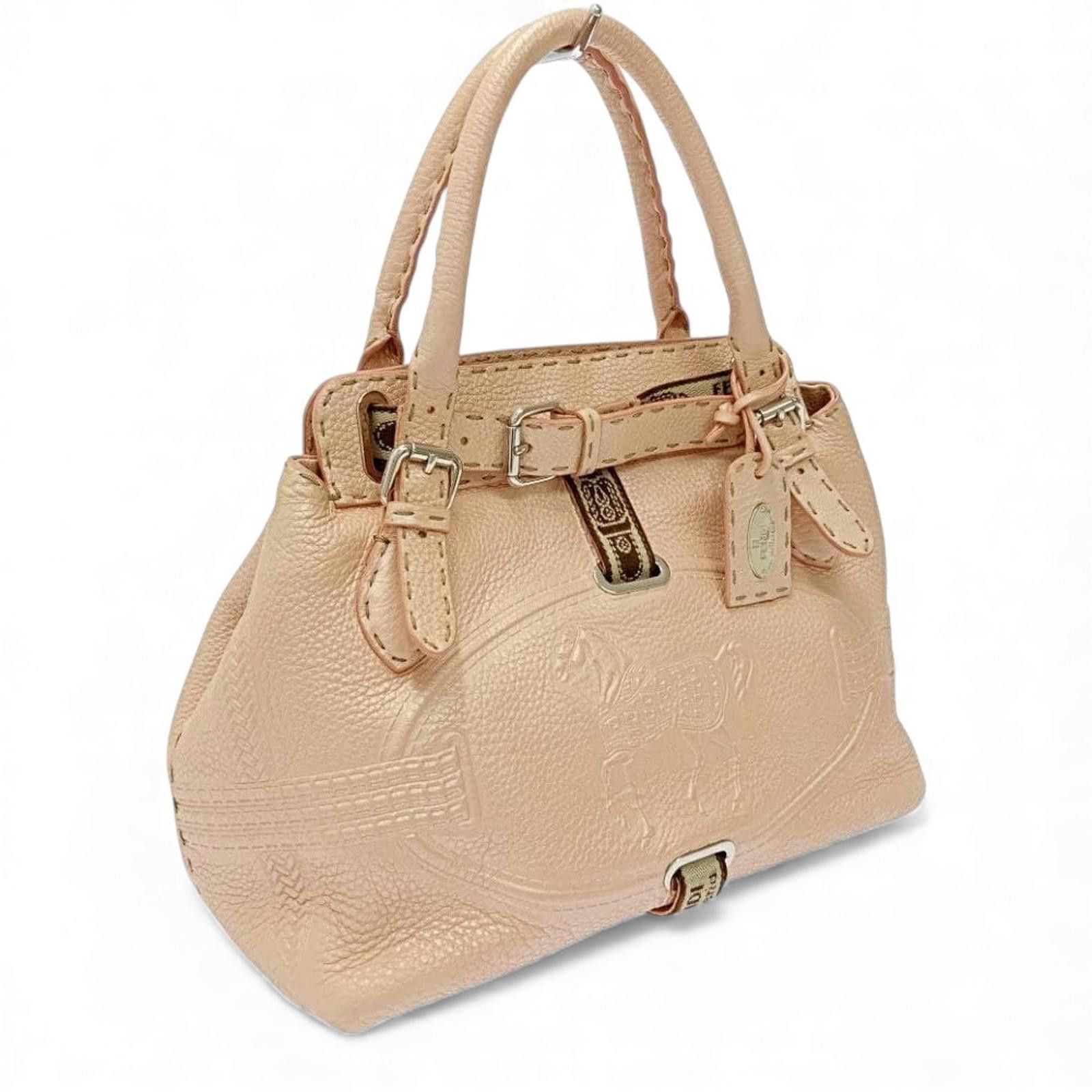 Fendi Fendi - Beige Pink Leather Handbag Size ONE SIZE - 5 Thumbnail