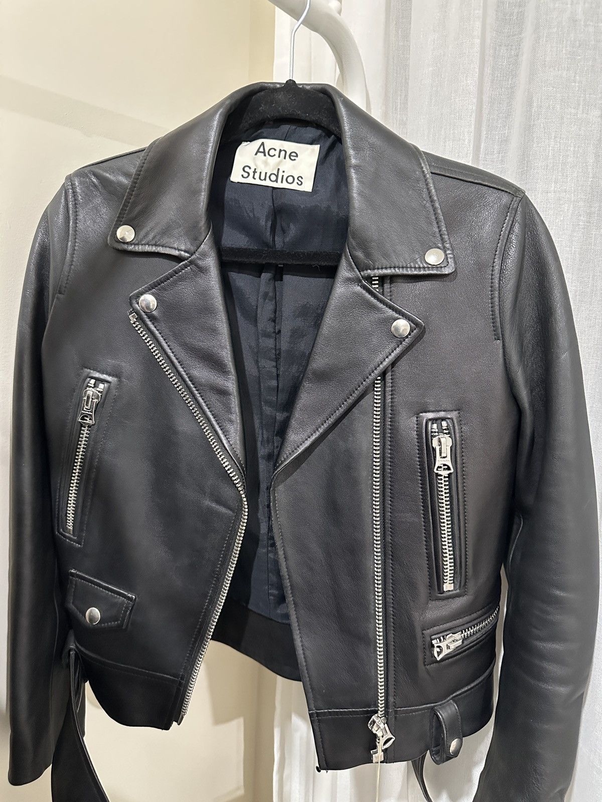 Acne Studios Acne Studios Mock Leather Biker Jacket Size XS / US 0-2 / IT 36-38 - 1 Thumbnail