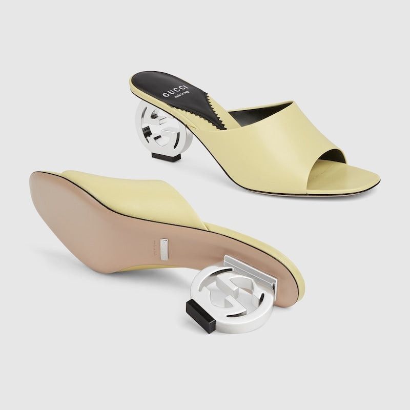 Gucci o1s1wg110225 Women's Interlocking G Heel Sandals Size US 7 / IT 37 - 3 Thumbnail