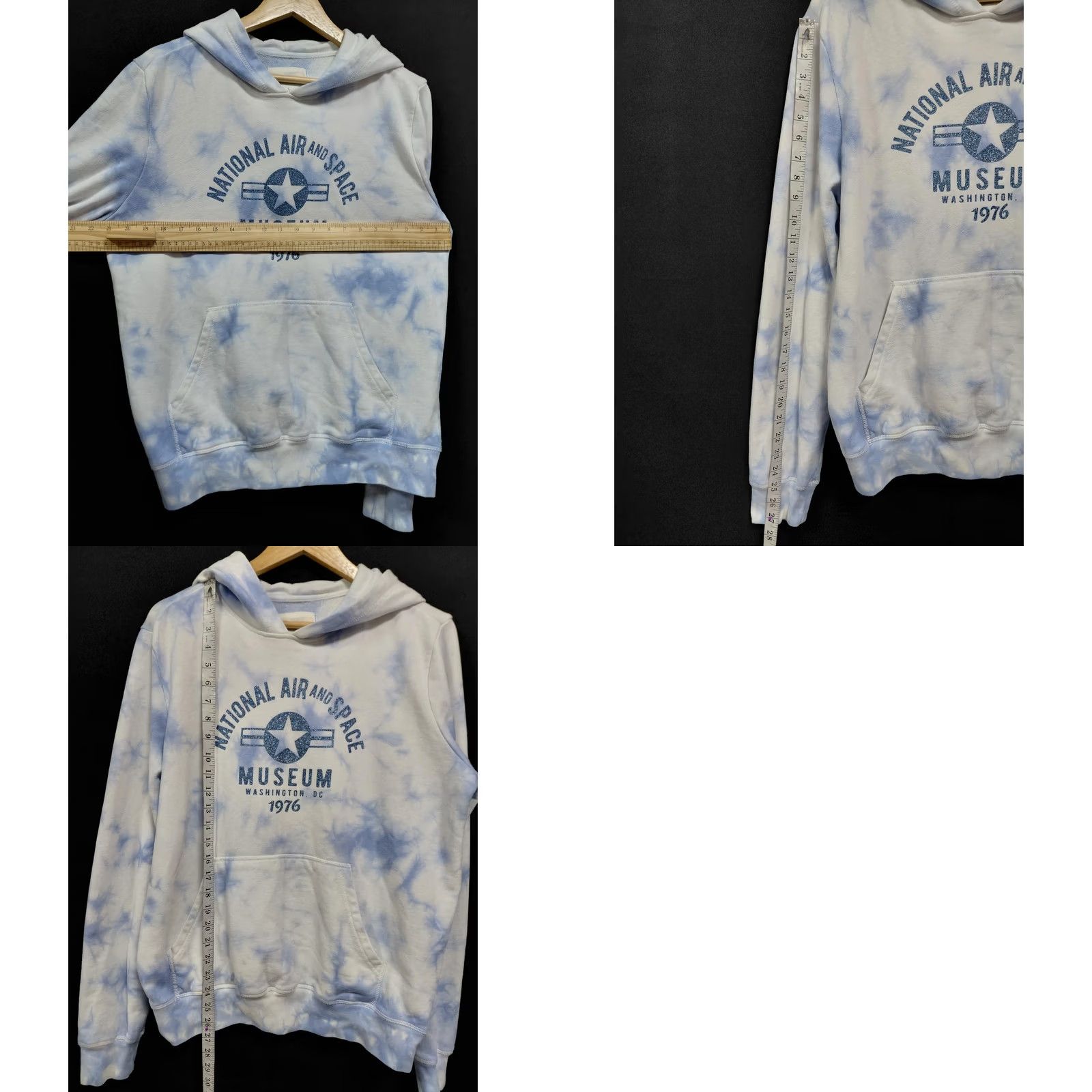 Vintage VINTAGE Smithsonian National Air and Space Museum Hoodie Tie-Dye Blue Size L Size L / US 10 / IT 46 - 8 Thumbnail