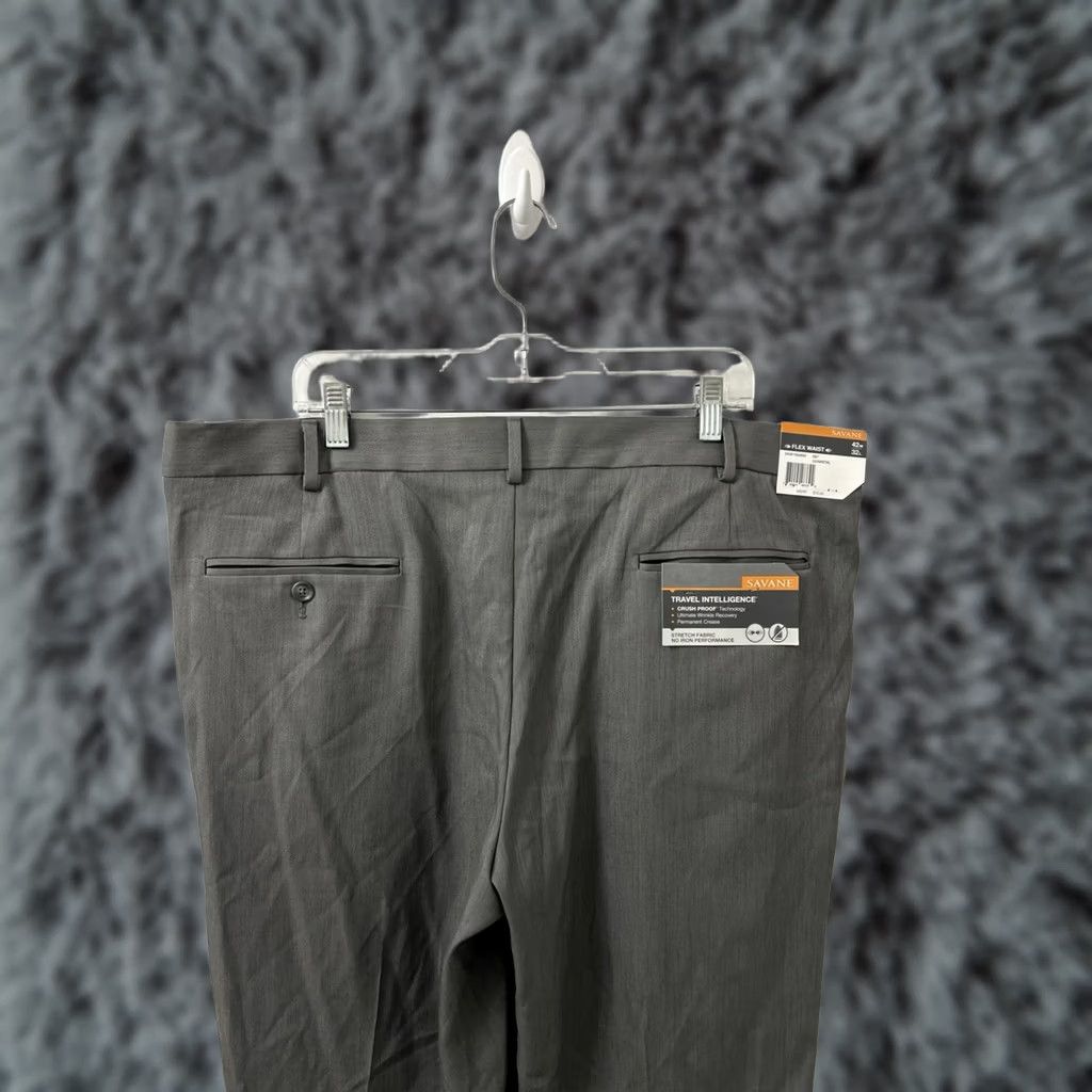 Savane Savane Men's Pants Gray 42x32 Travel Intelligence Wrinkle Resistant Stretch Pleated Straight Size US 42 / EU 58 - 1 Thumbnail