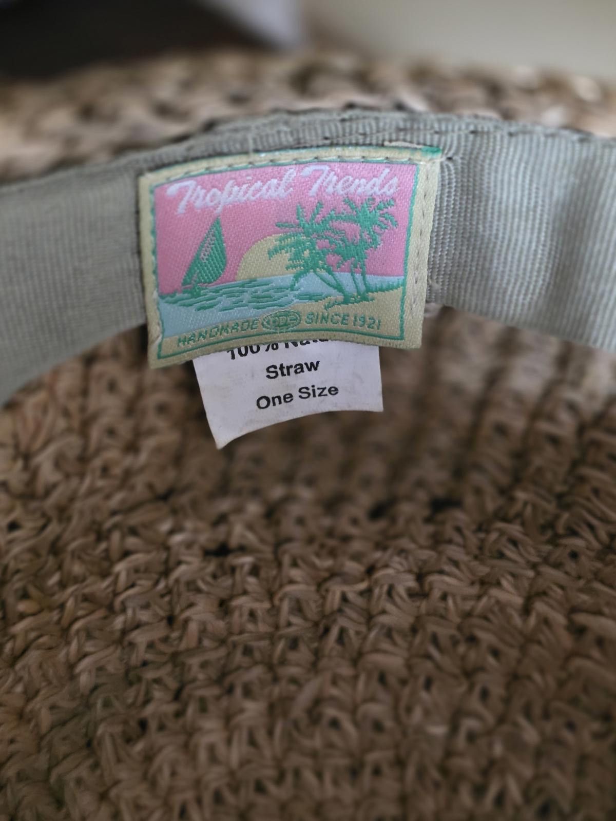 Other Tropical Trends Straw Sun Hat Floral Brim One Size Boho Fun Size ONE SIZE - 12 Thumbnail