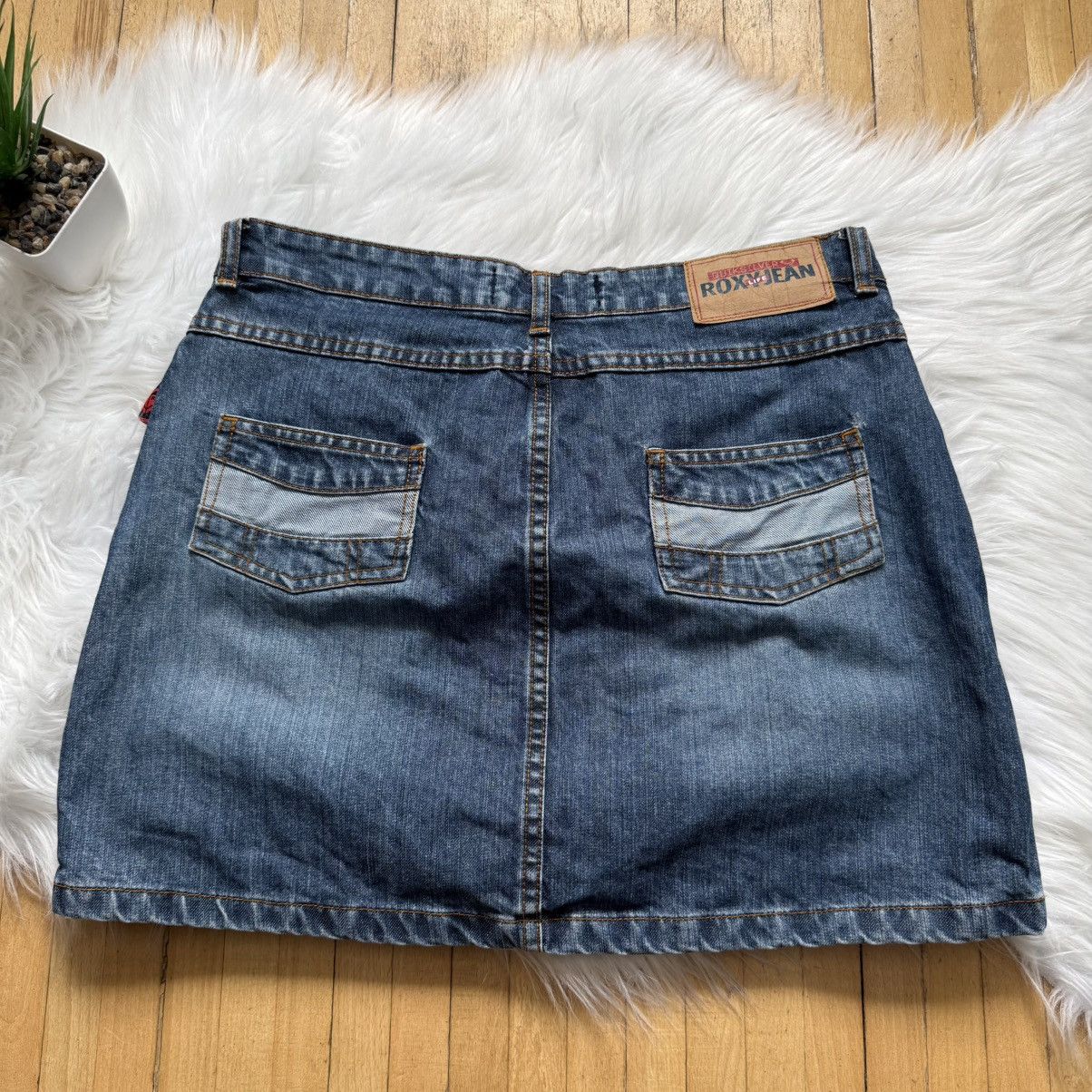Quiksilver 📌 Vintage Y2K Roxy Quiksilver Denim Skirt Size 27" / US 4 / IT 40 - 2 Thumbnail