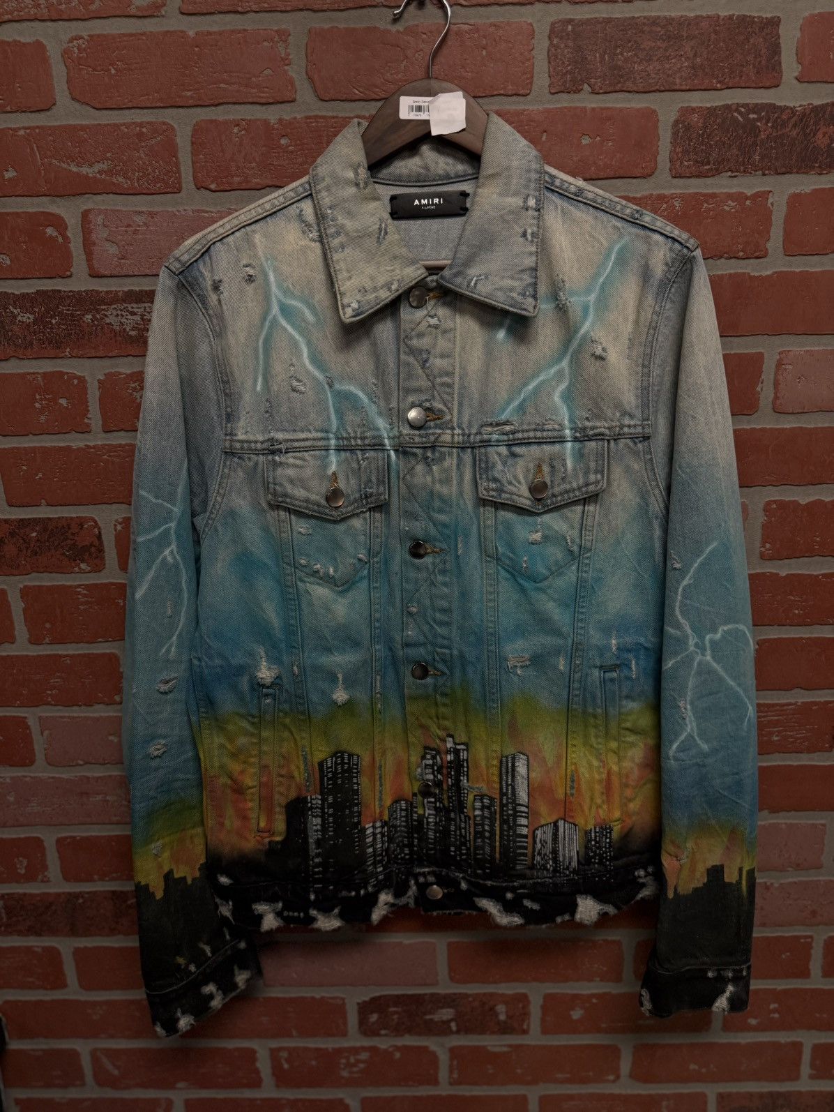 Amiri Amiri Distressed Denim Jacket “Dragon City” Size XL Size US XL / EU 56 / 4 - 3 Thumbnail