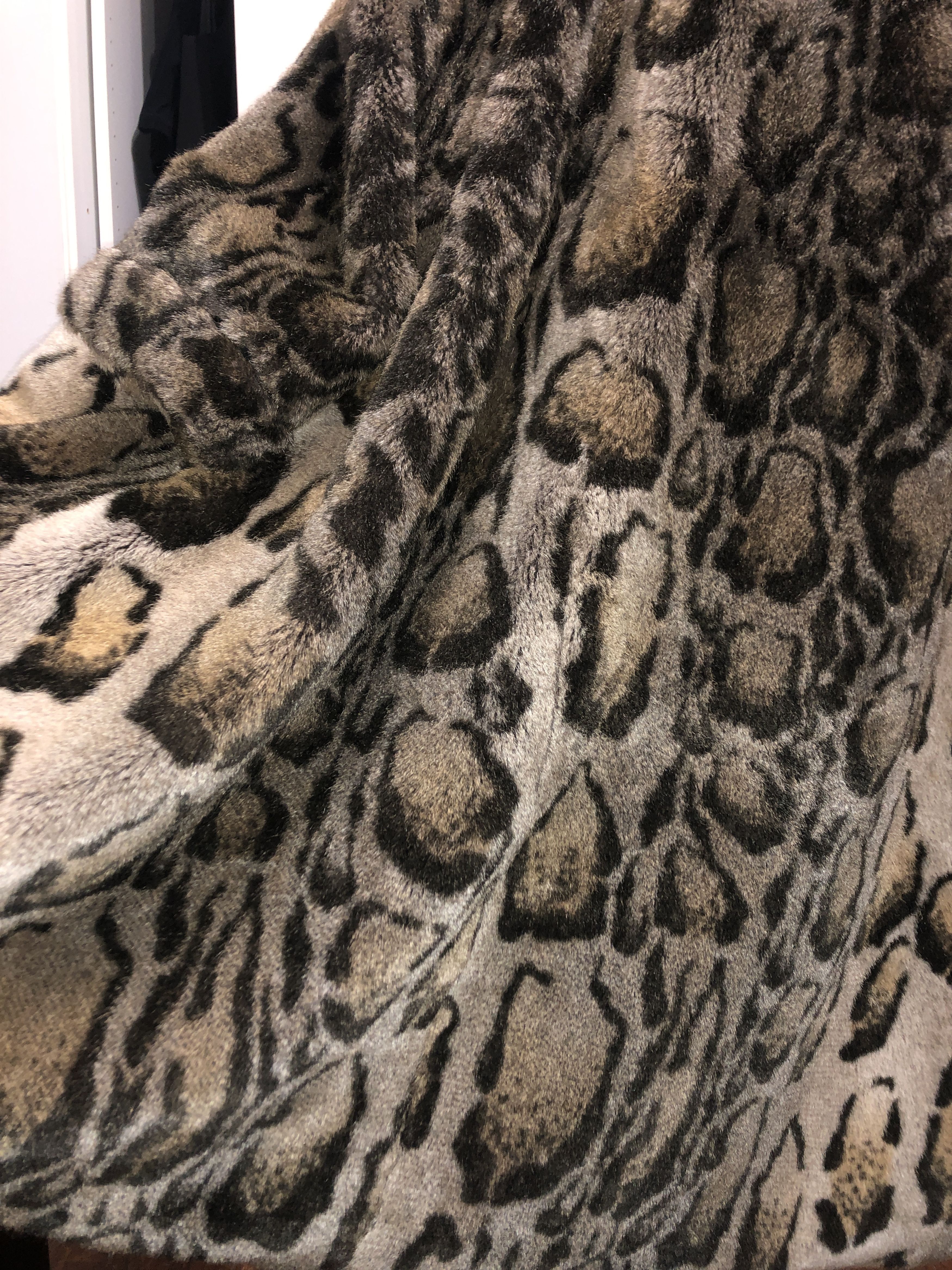 Calugi e Gianelli Animalier Wide Fake Fur Coat Size L / US 10 / IT 46 - 6 Thumbnail