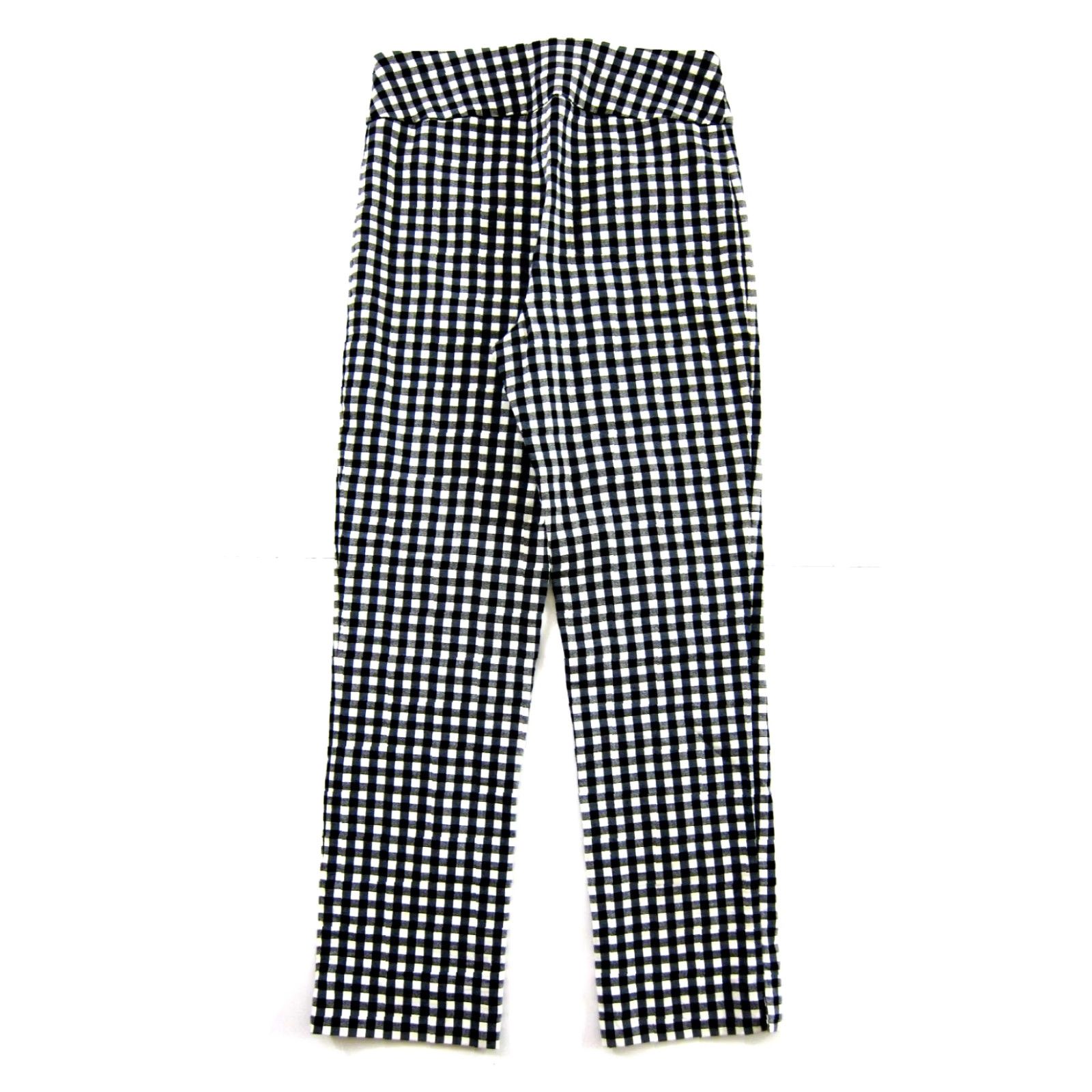 Joseph Ribkoff Joseph Ribkoff Stretch Straight Leg Pants Women 8 Black White Plaid Checked Size 30" / US 8 / IT 44 - 2 Thumbnail