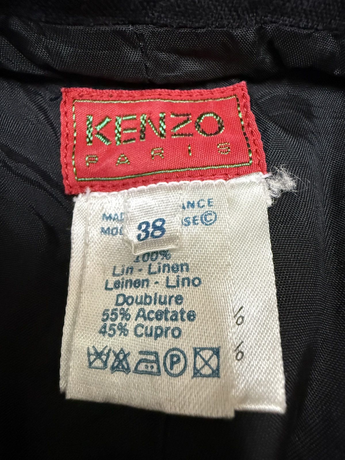 Japanese Brand × Kenzo × Vintage Vintage Kenzo Black Linen Embroidered Floral Boho Short Open Size XS / US 0-2 / IT 36-38 - 5 Thumbnail