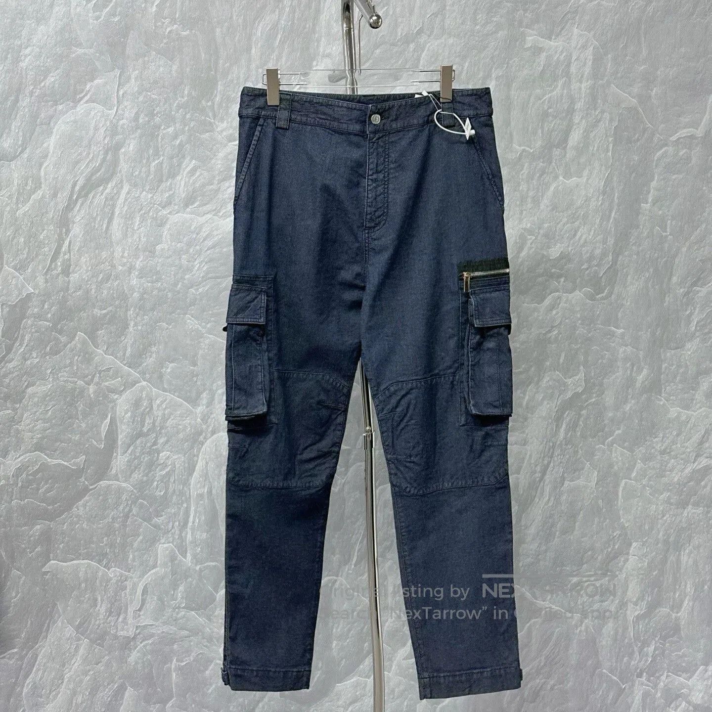 dior zip pocket denim cargo pants.