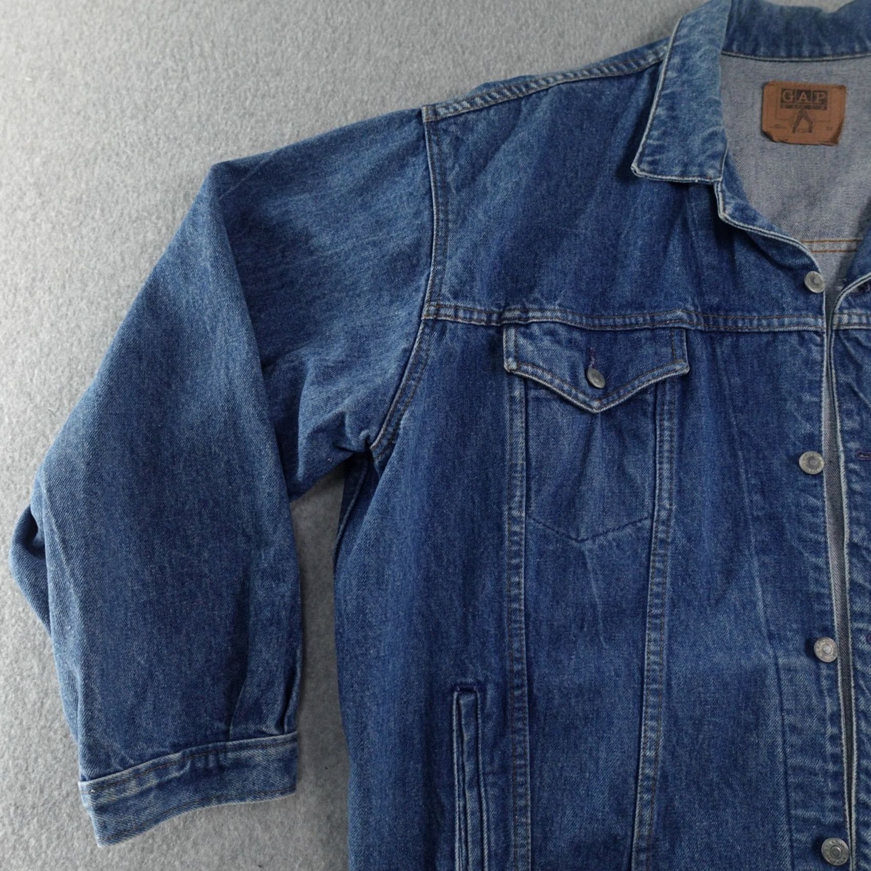 Gap VINTAGE GAP Jacket Mens XL Trucker Denim Blue 90s Motorcycle Style Size XL (27X28) MEASUREMENTS ARE PROVIDED IN PICTURES Womens, Mens Size US 36 / EU 52 - 2 Thumbnail