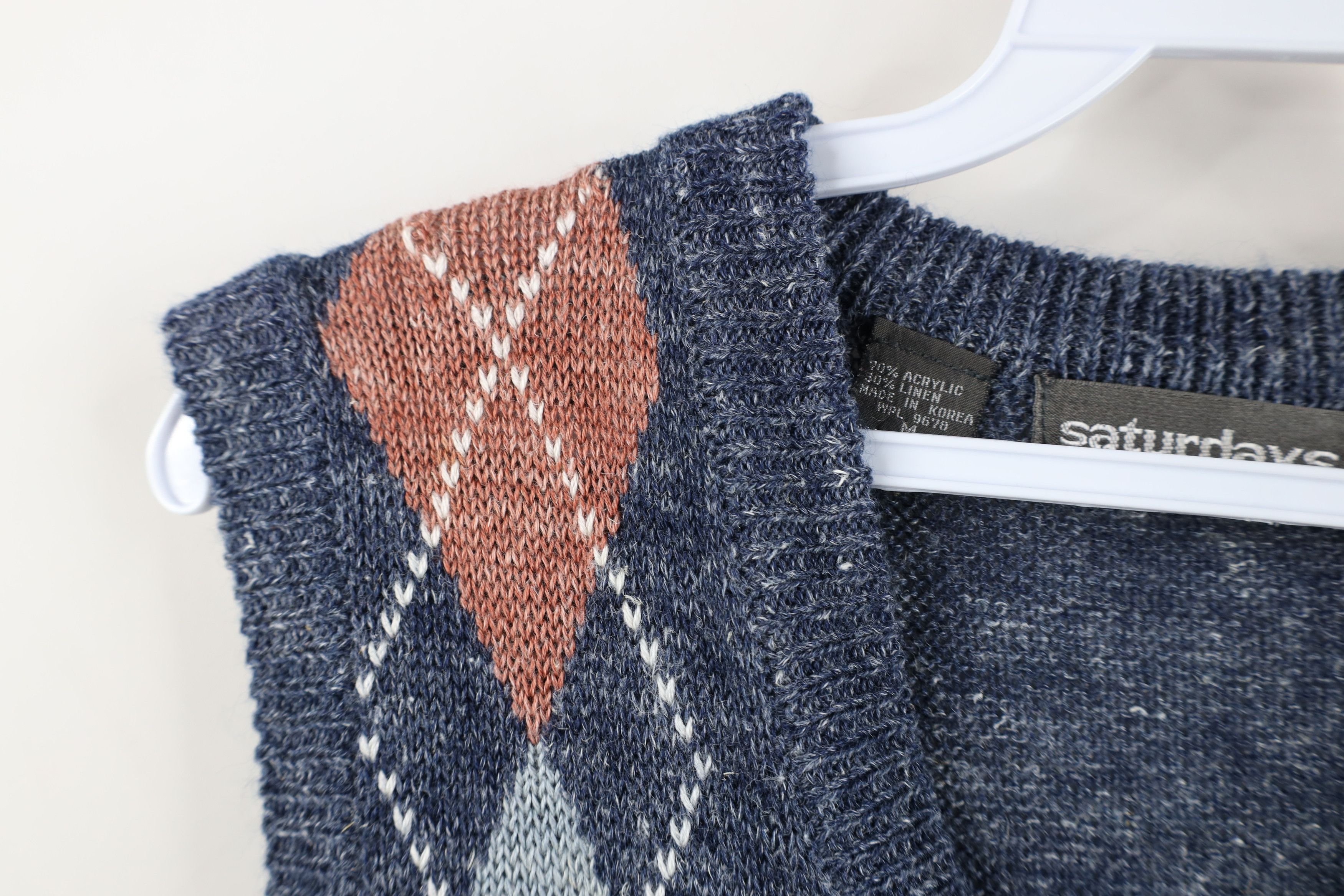 Vintage Vintage 90s Streetwear Argyle Diamond Knit Sweater Vest Size M / US 6-8 / IT 42-44 - 5 Thumbnail