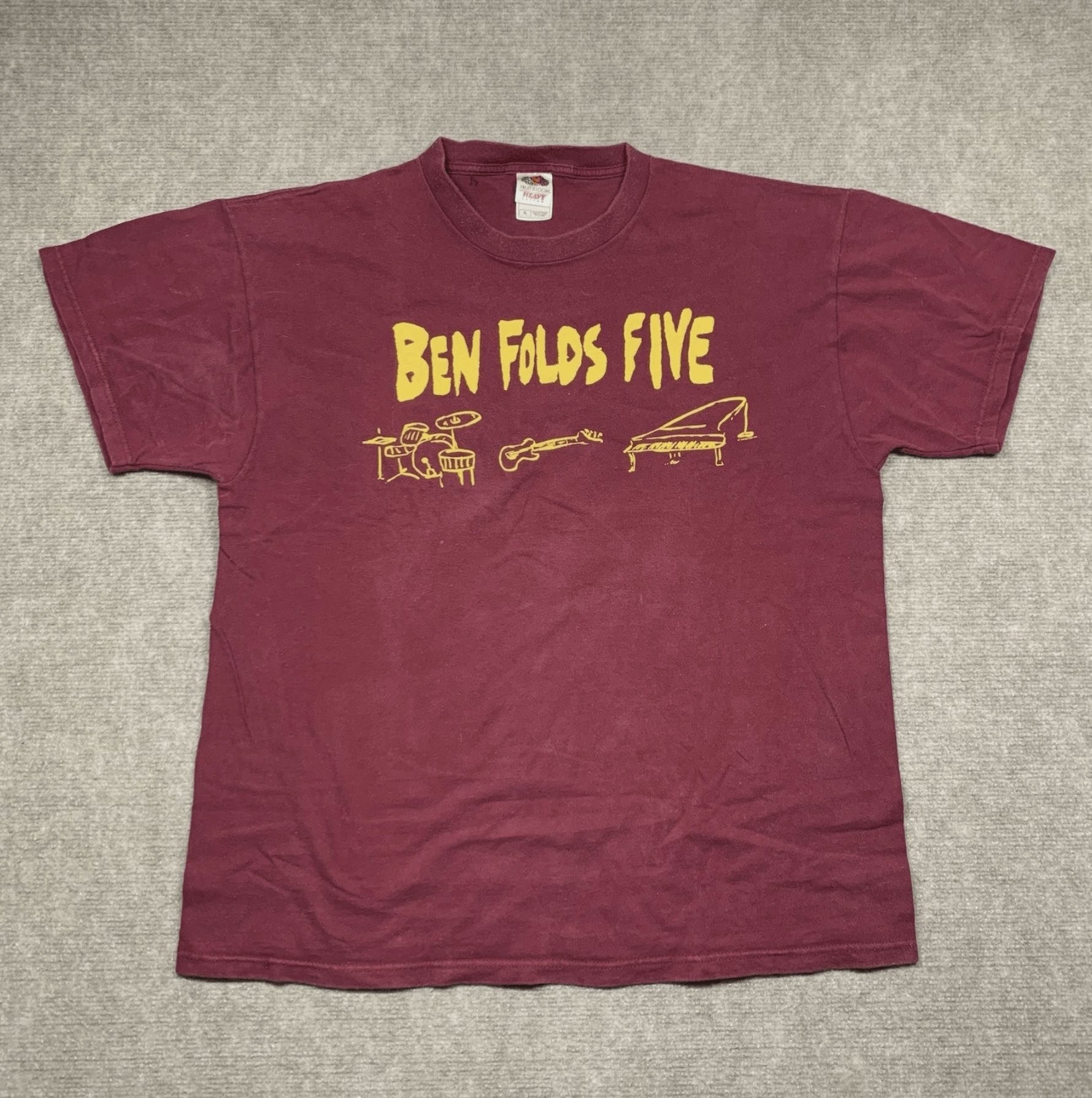 Fruit Of The Loom Ben Folds Five Kiss My A** Music Band Shirt XL Red Vintage Size US XL / EU 56 / 4 - 1 Thumbnail
