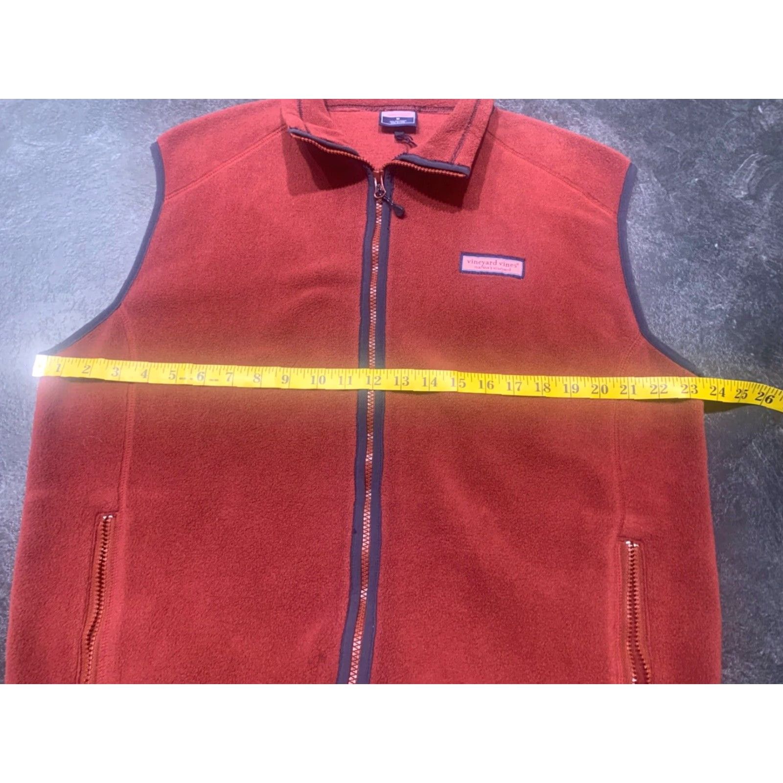 Vineyard Vines VINEYARD VINES Men's Vest Full Zip Fleece Burgundy Red Mid-Length Outdoor Casual Fall Winter M Size US M / EU 48-50 / 2 - 4 Thumbnail
