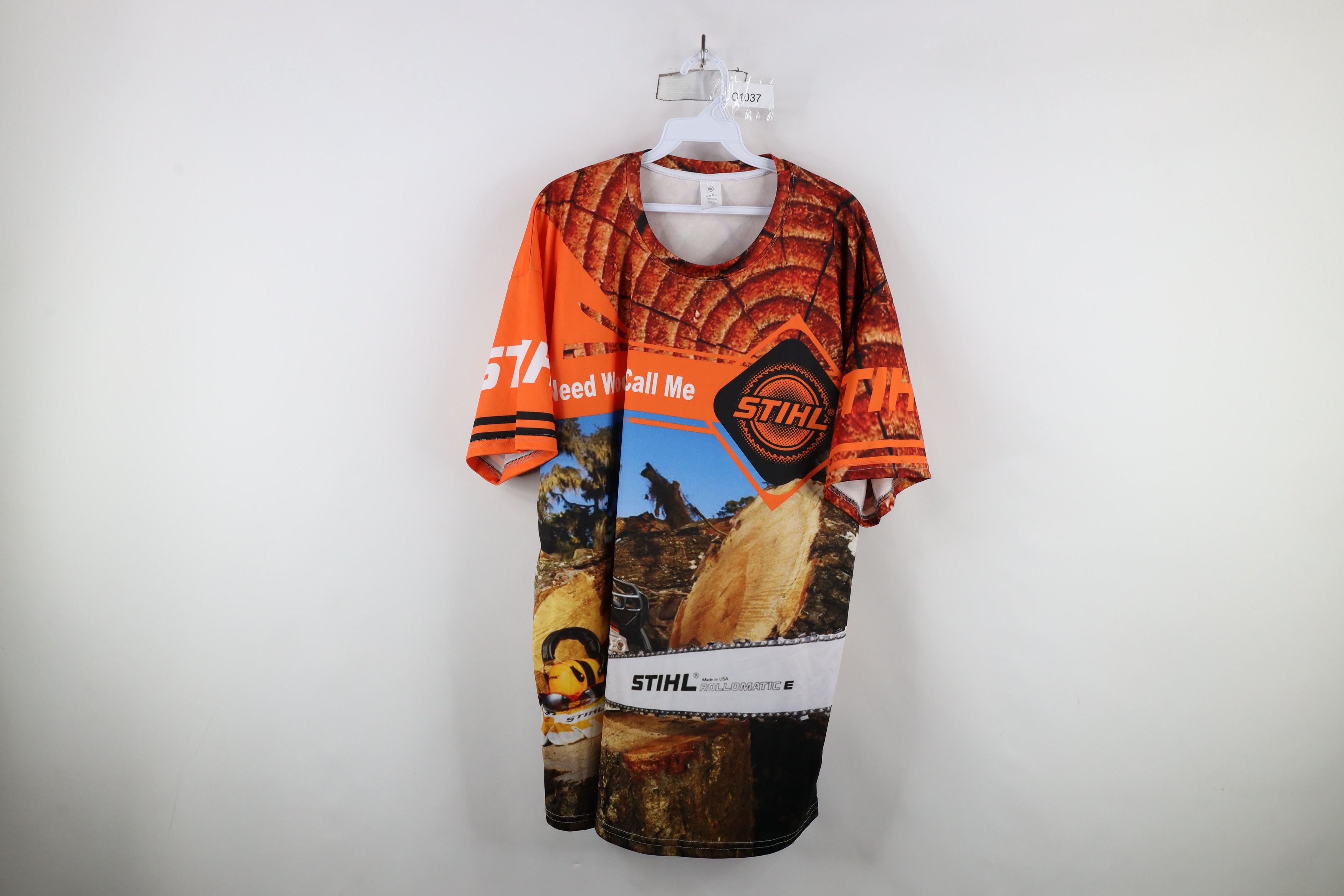 Vintage Stihl Out All Over Print Chainsaw Wood Short Sleeve T-Shirt Size US XL / EU 56 / 4 - 1 Thumbnail