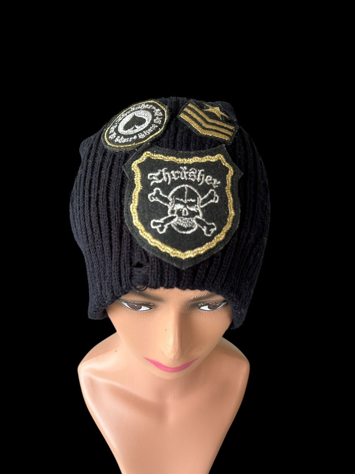 Japanese Brand × Kapital × Vintage Skull Distressed Thrasher Vintage Beanie Hats Size ONE SIZE - 4 Thumbnail