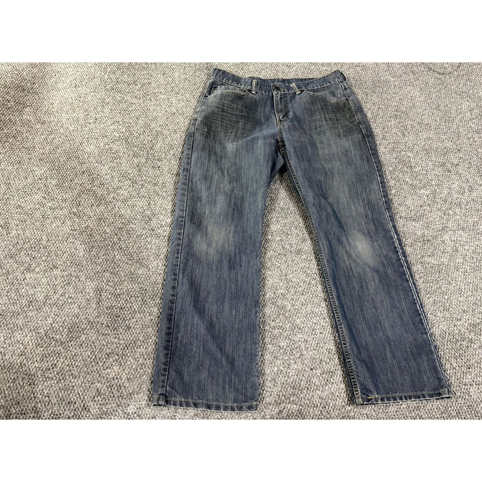 Levi's Levi's 514 Jeans Slim Straight Blue Medium Wash 34x28 Zip Fly Mens Jeans Regular 34in Denim Cotton Polyester Straight Leg Size US 34 / EU 50 - 2 Thumbnail