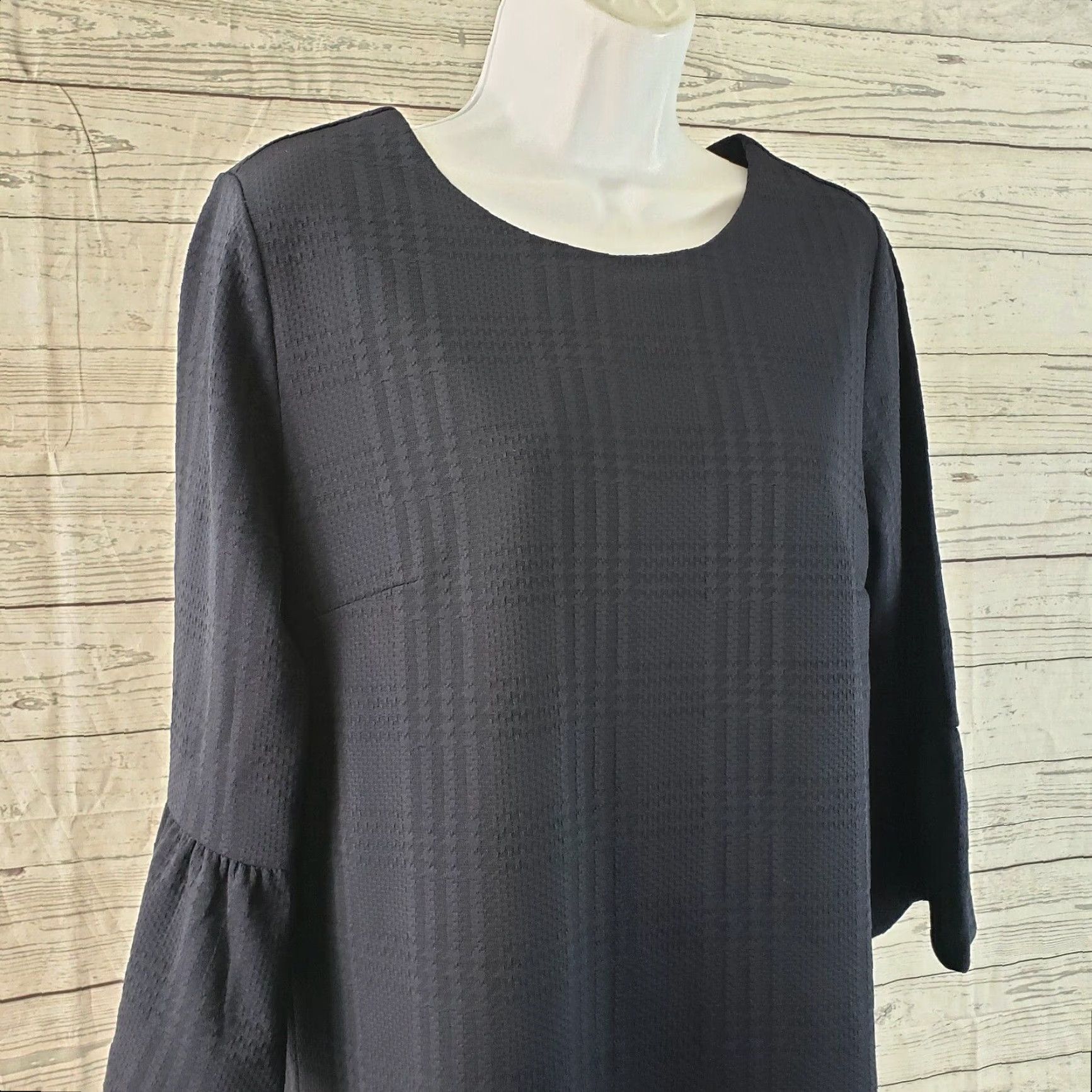 Banana Republic Banana Republic Womens Bell Sleeve Shift Dress Sz Medium Blue Plaid Size M / US 6-8 / IT 42-44 - 2 Thumbnail