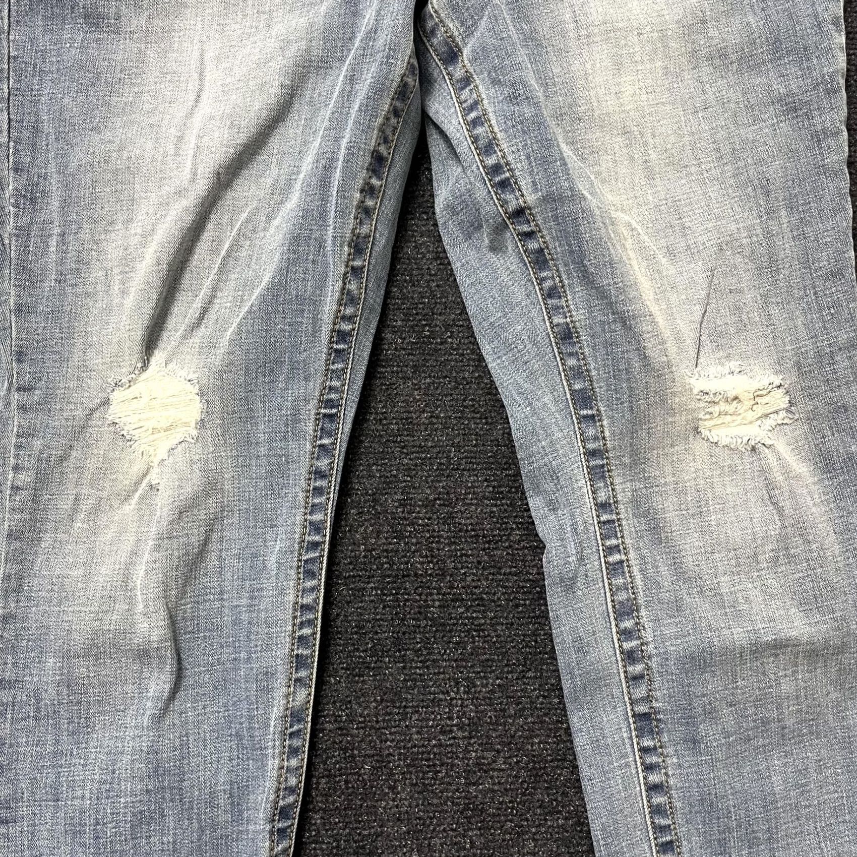 Vintage Seven7 Jeans Womens 16 Light Wash Distressed Skinny Stretch Blue Denim Pants Size 38" / US 16 / IT 52 - 3 Thumbnail
