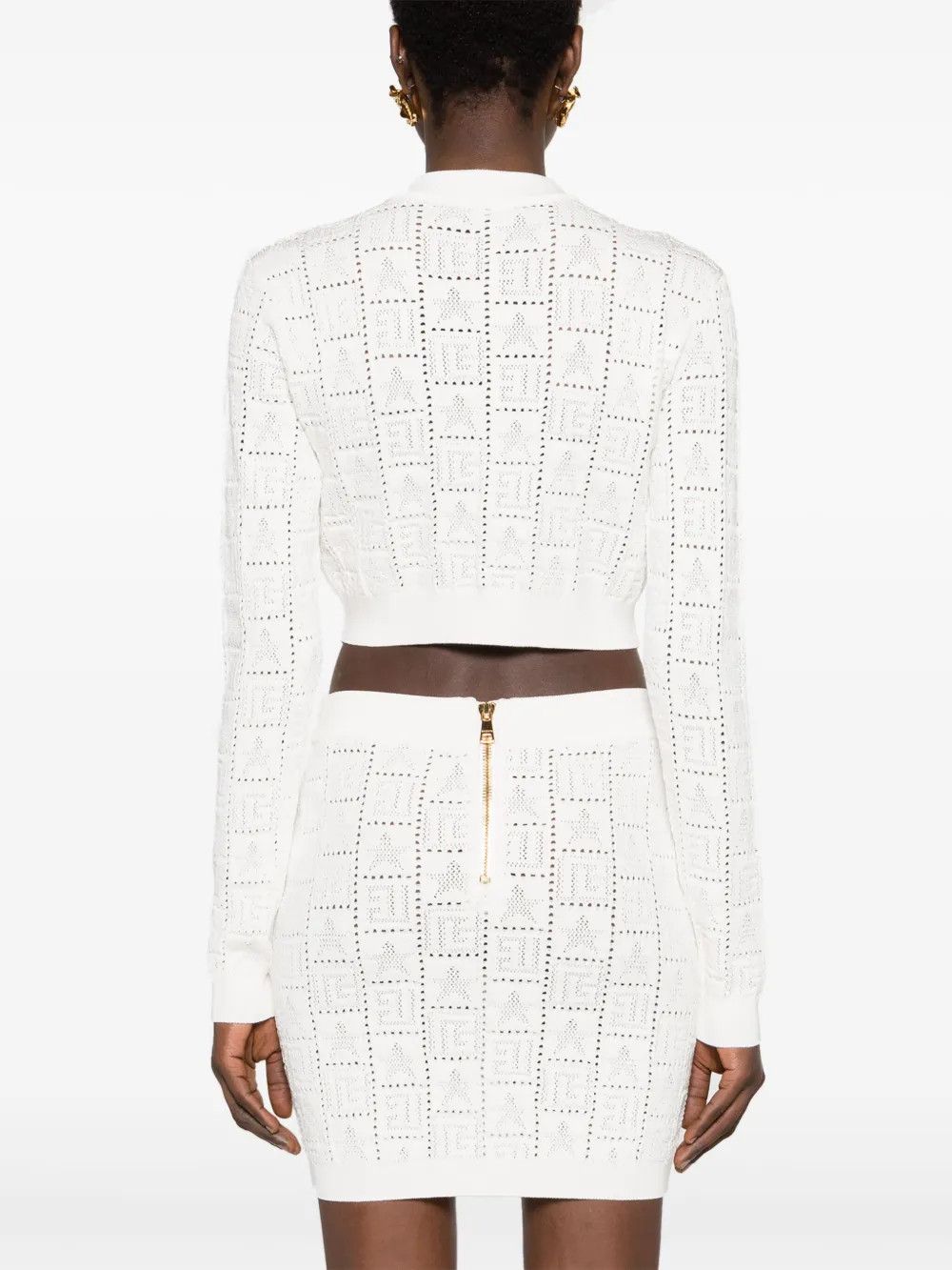 Balmain o1y0625 Cardigan in White Size M / US 6-8 / IT 42-44 - 4 Thumbnail