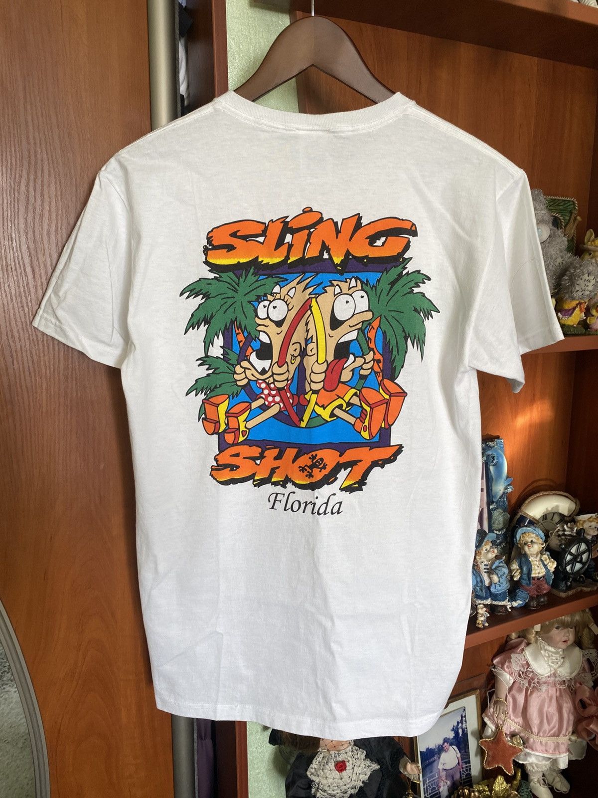 Other Vintage Y2K Slingshot Roller Coaster Florida White T Shirt Size US M / EU 48-50 / 2 - 4 Thumbnail