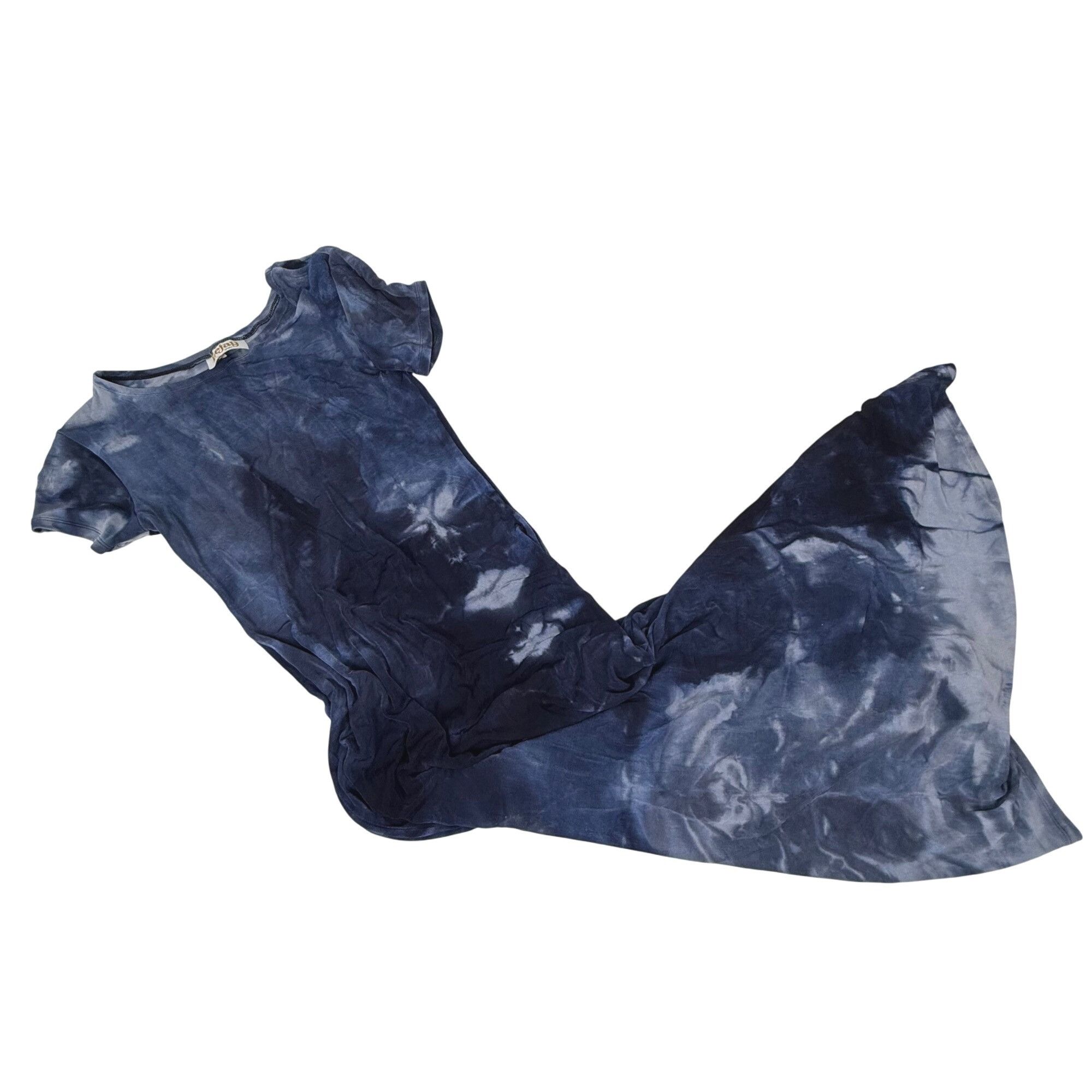 Other Vintage 90's Deep Blue Tie-Dye Short-Sleeve Boho Maxi Dress Size M / US 6-8 / IT 42-44 - 1 Thumbnail