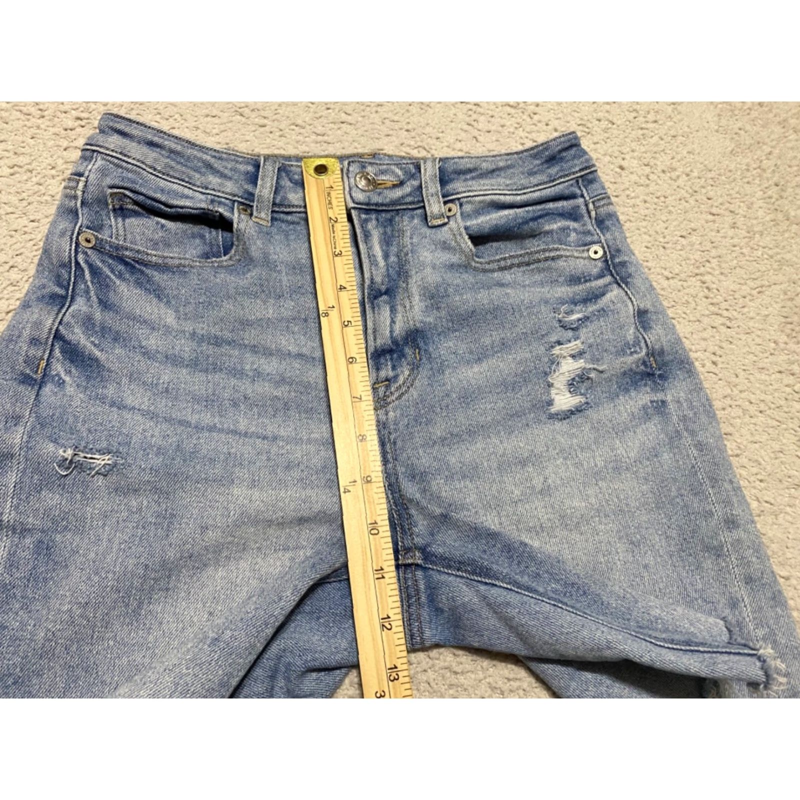 American Eagle Outfitters American Eagle Outfitters Womens Jeans Shorts Blue Denim High Rise Cut-Off 4 Distressed 5-Pocket Size 27" / US 4 / IT 40 - 4 Thumbnail