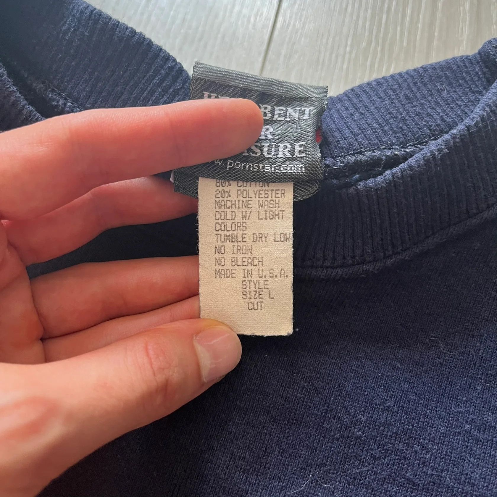 Vintage Porn Star Clothing Navy Crewneck 90's Size US L / EU 52-54 / 3 - 7 Thumbnail
