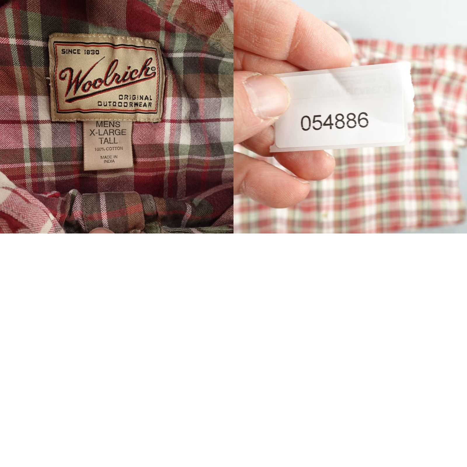 Vintage Woolrich Button-Up Shirt Mens XL Tall Red Beige Plaid Cotton Outdoor Work Size US XL / EU 56 / 4 - 8 Thumbnail