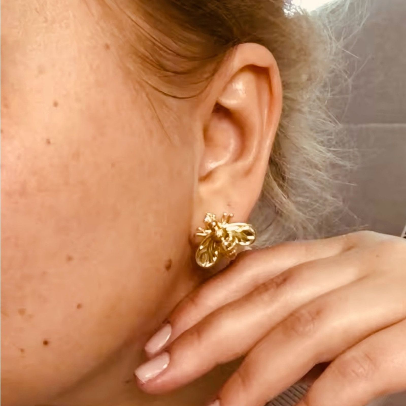 Other Gold Bee Designed Shiny Earrings For Women Size ONE SIZE - 8 Thumbnail