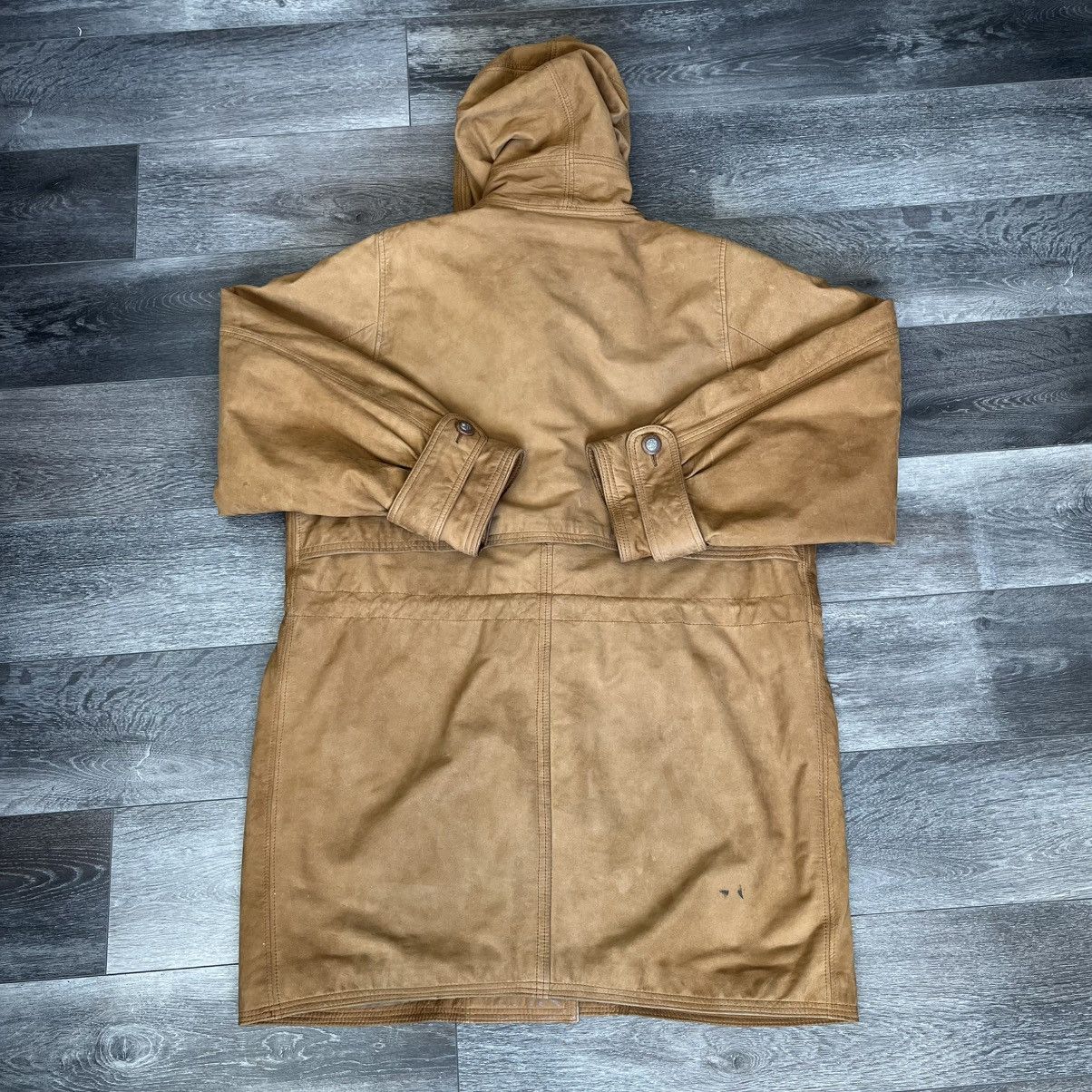 Vintage Vintage Sea Dream Hooded Leather Buttoned Barn Chore Jacket Size US L / EU 52-54 / 3 - 2 Thumbnail