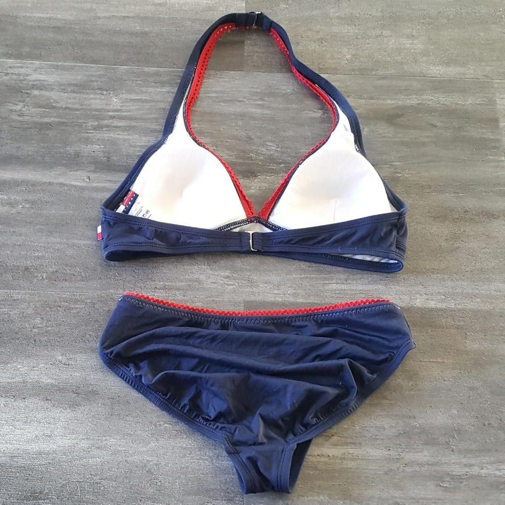 Tommy Hilfiger Navy Red Tommy Hilfiger Bikini Set Size ONE SIZE - 2 Thumbnail