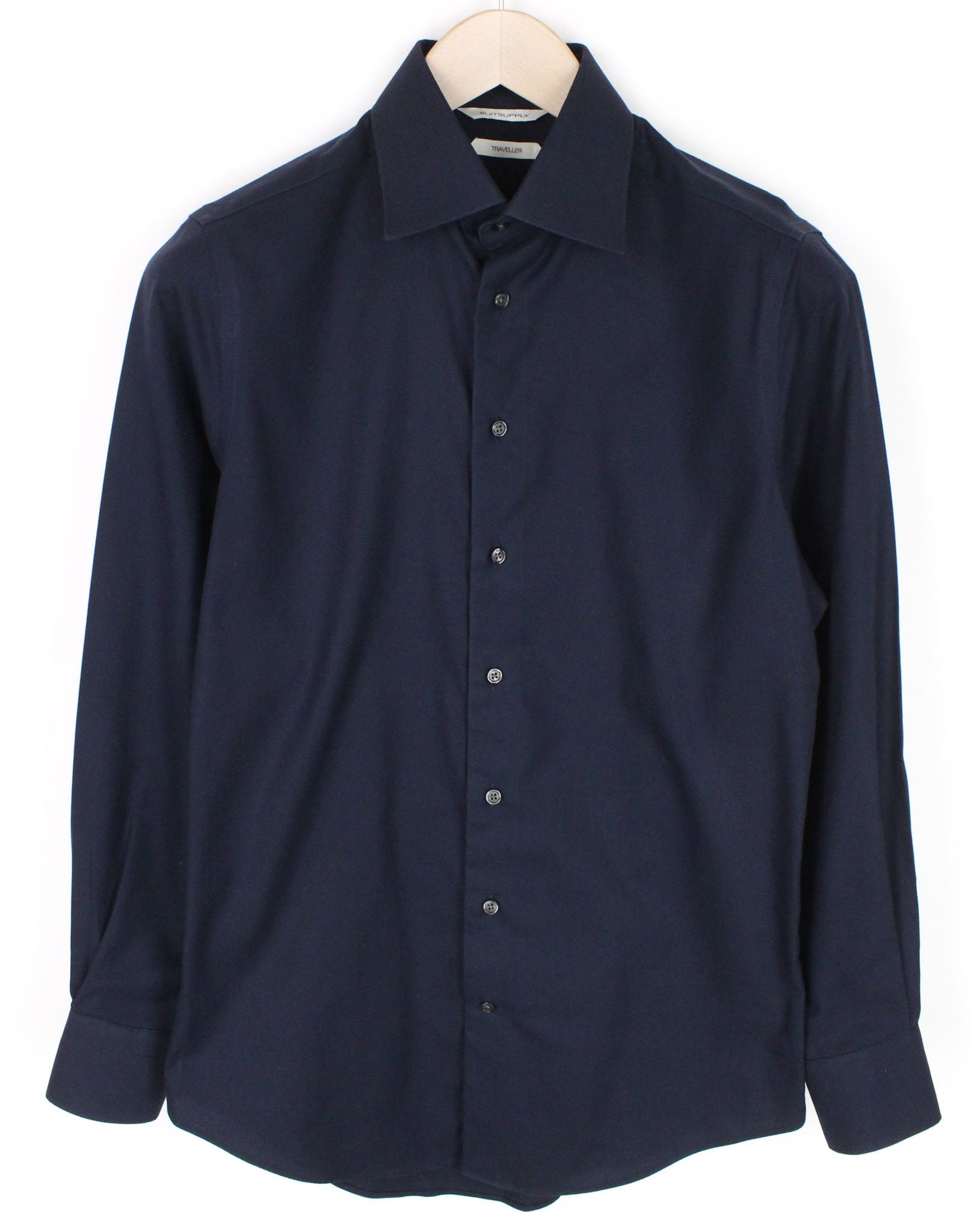Suitsupply TRAVELLER 36/14 Slim Navy Blue Cotton 72518 Size 36R - 1 Thumbnail